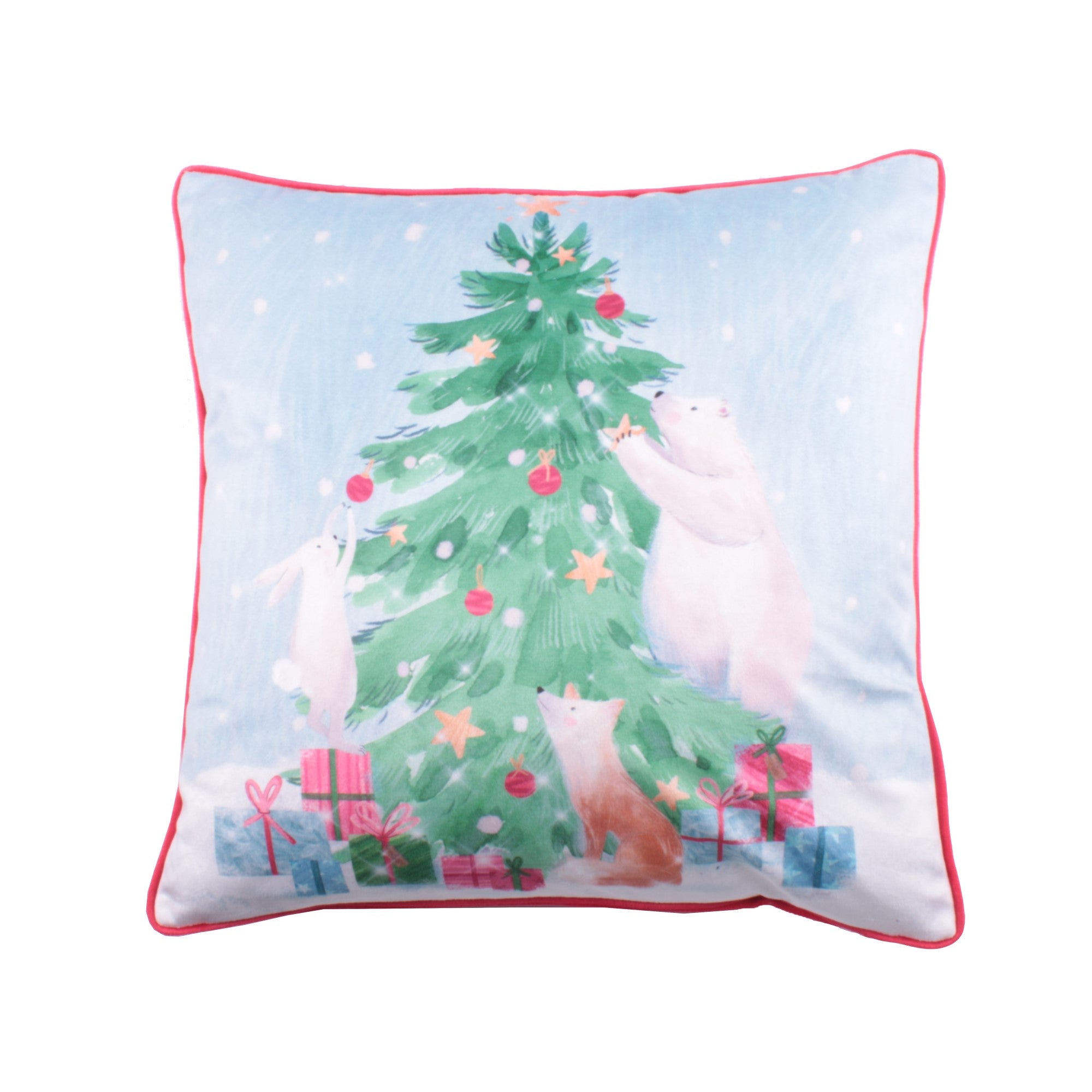 Filled Cushion Winter Friends by Fusion in Green