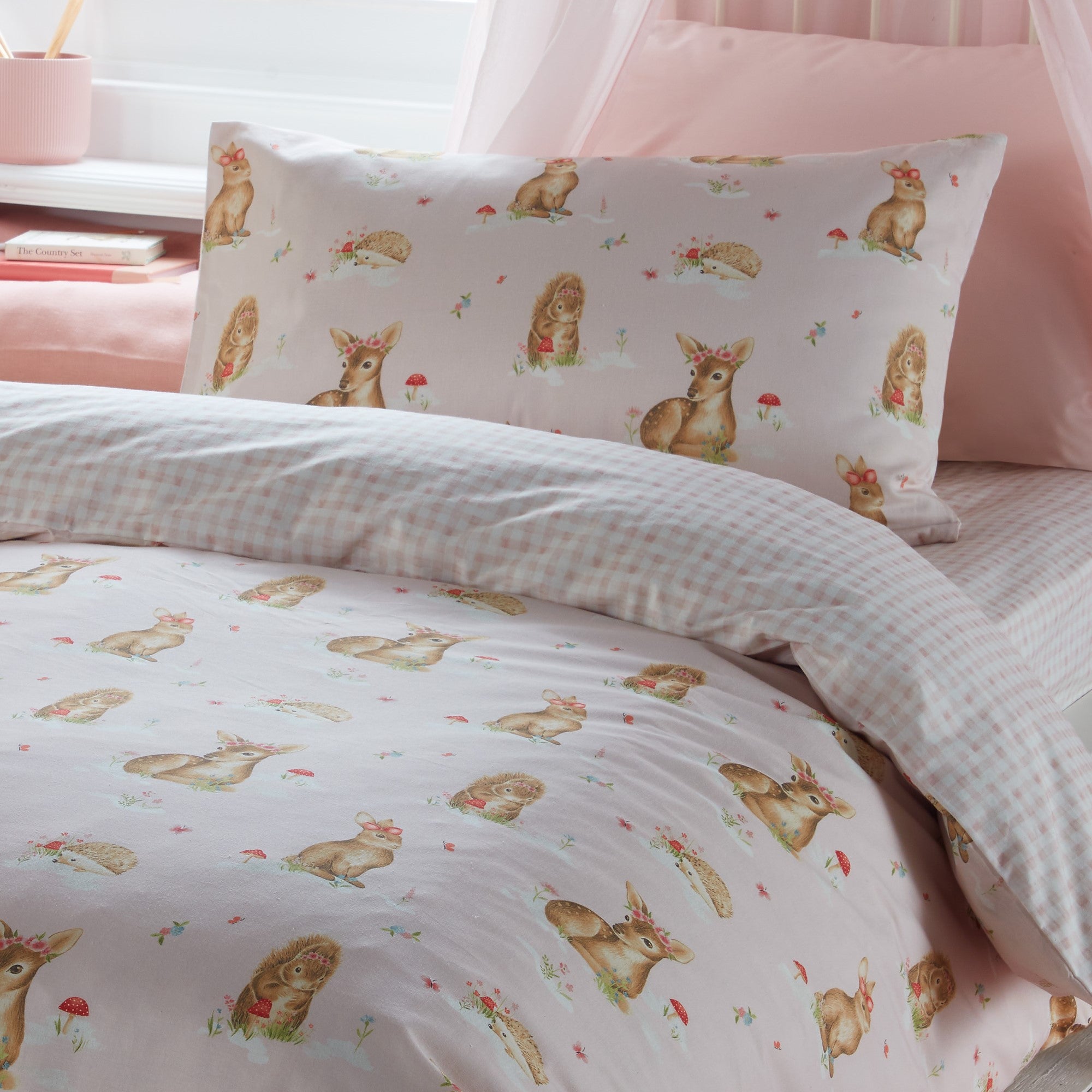 Duvet Cover Set Woodland Friends by Bedlam in Pink