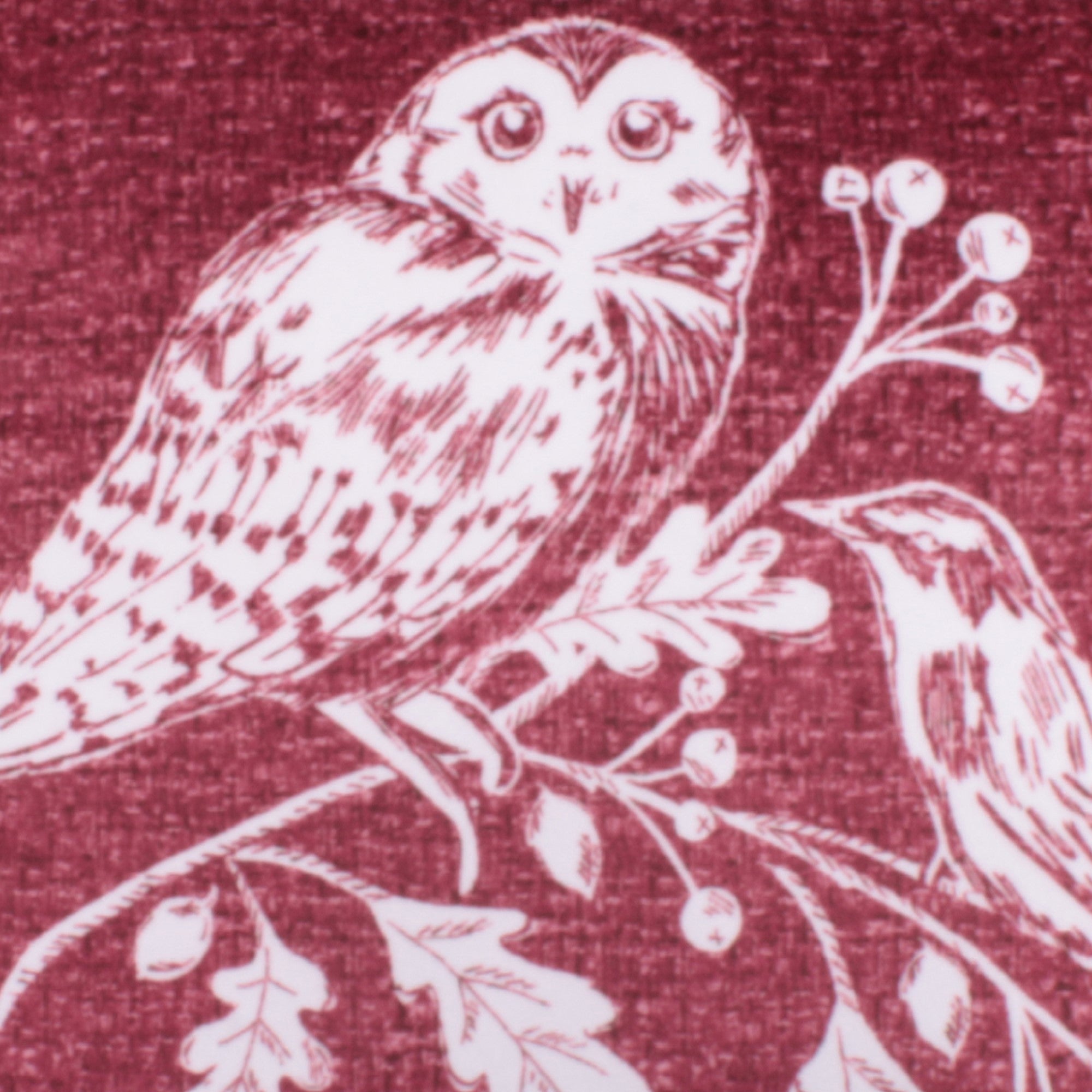 Filled Cushion Woodland Owls by D&D Lodge in Red