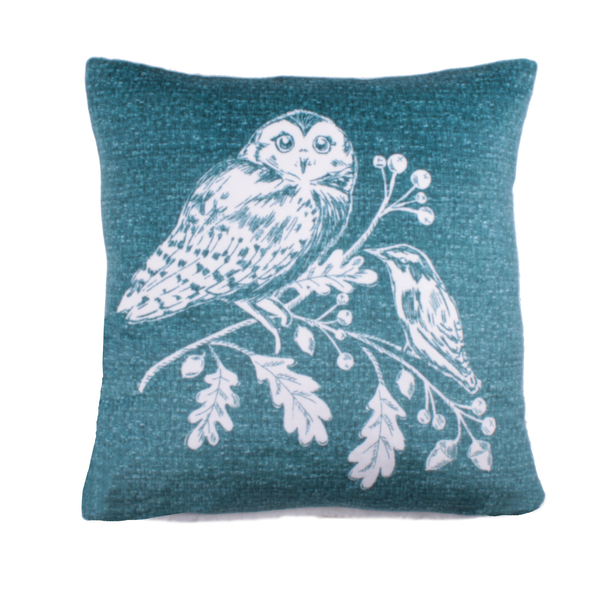 Cushion Cover Woodland Owls by D&D Lodge in Teal