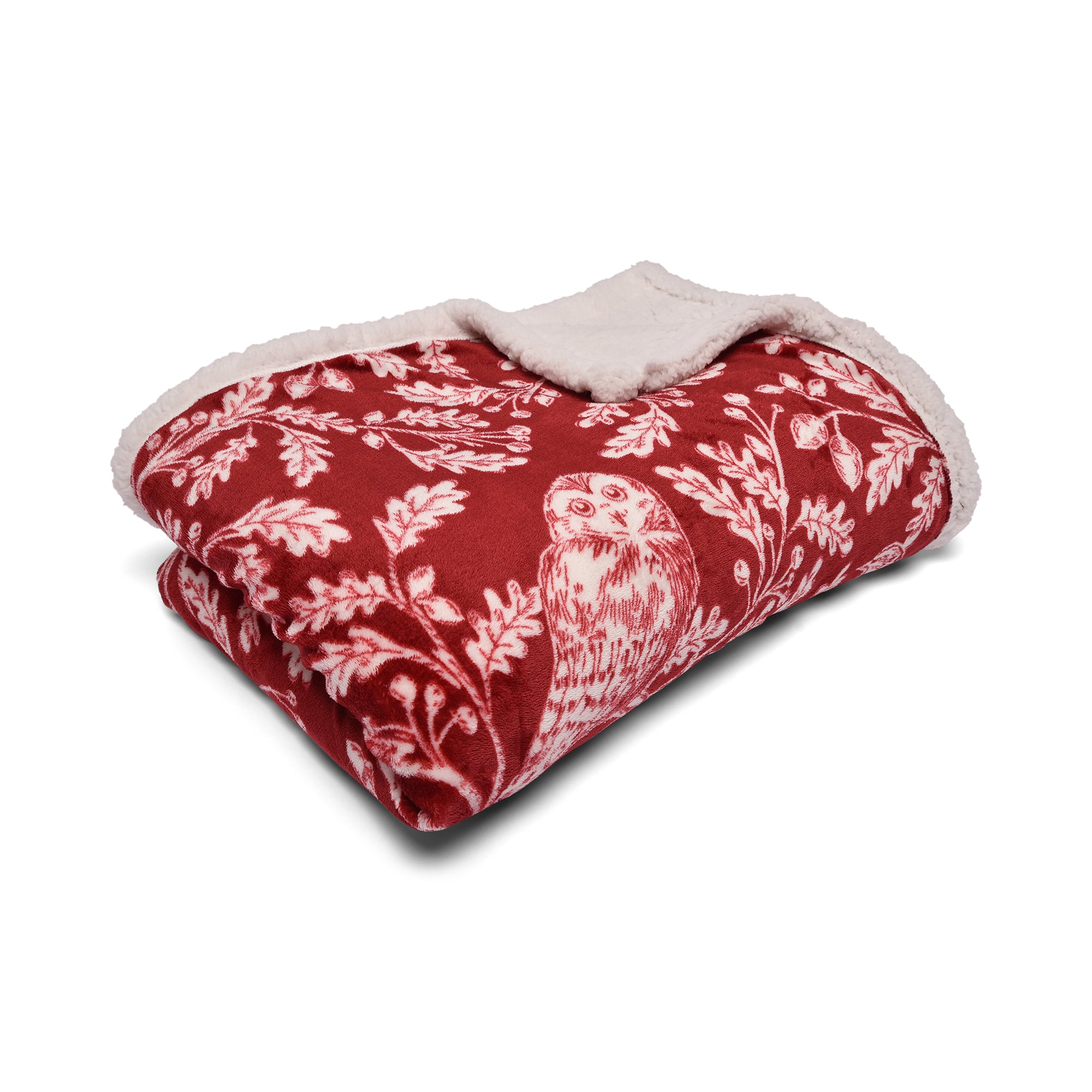 Bedspread Woodland Owls by D&D Lodge in Red