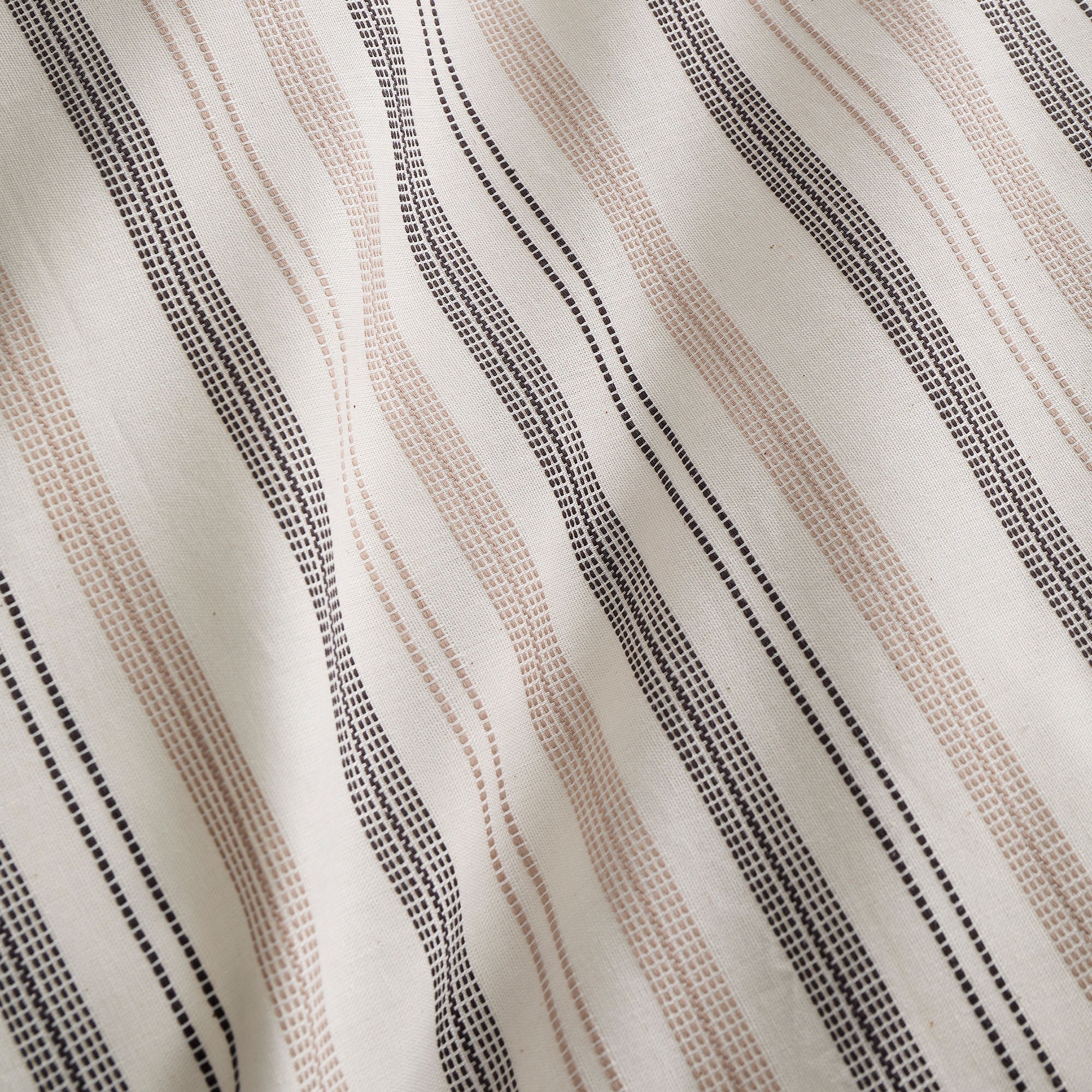 Duvet Cover Set Yarn Dyed Woven Thin Stripe by Appletree Loft in Natural