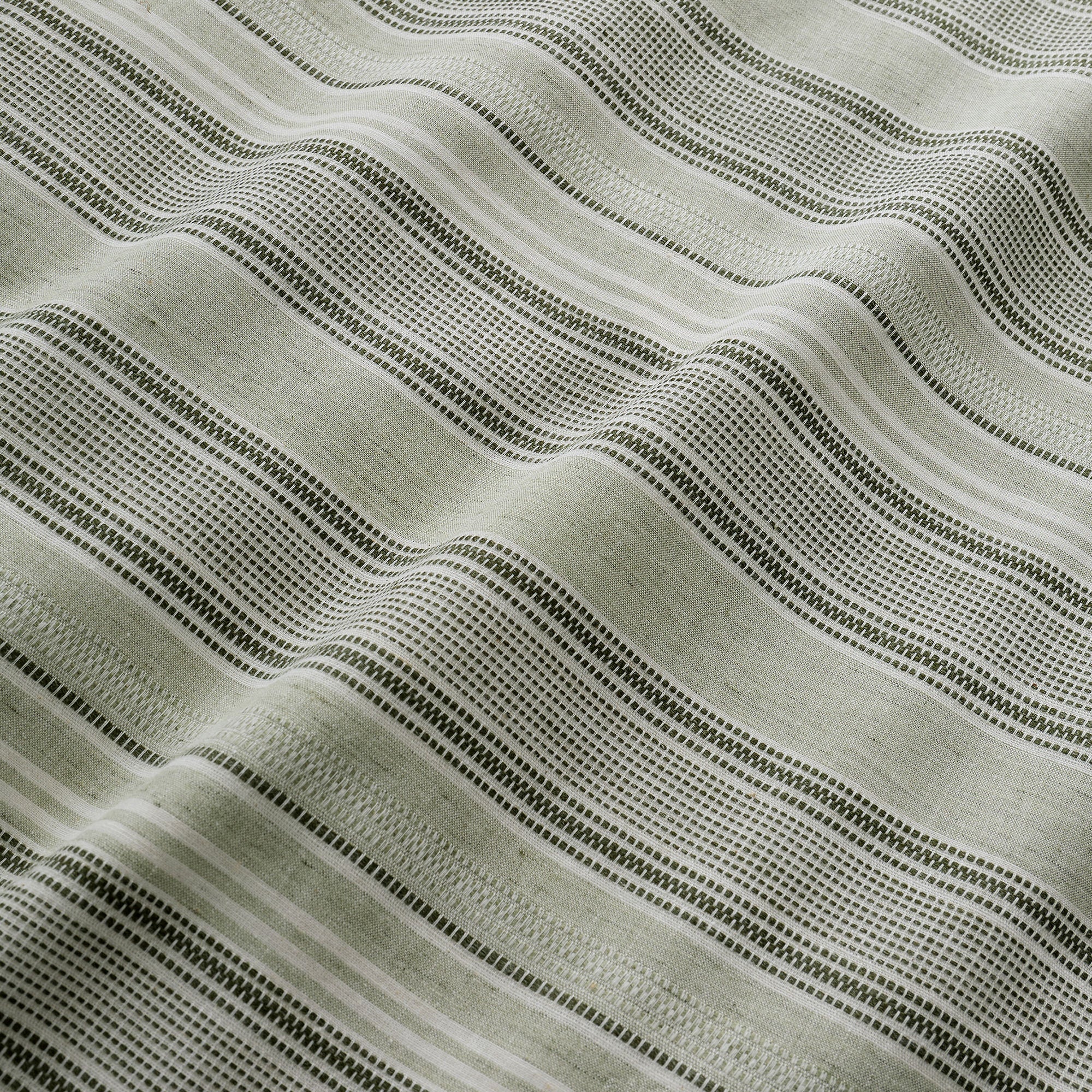 Duvet Cover Set Yarn Dyed Woven Wide Stripe by Appletree Loft in Green