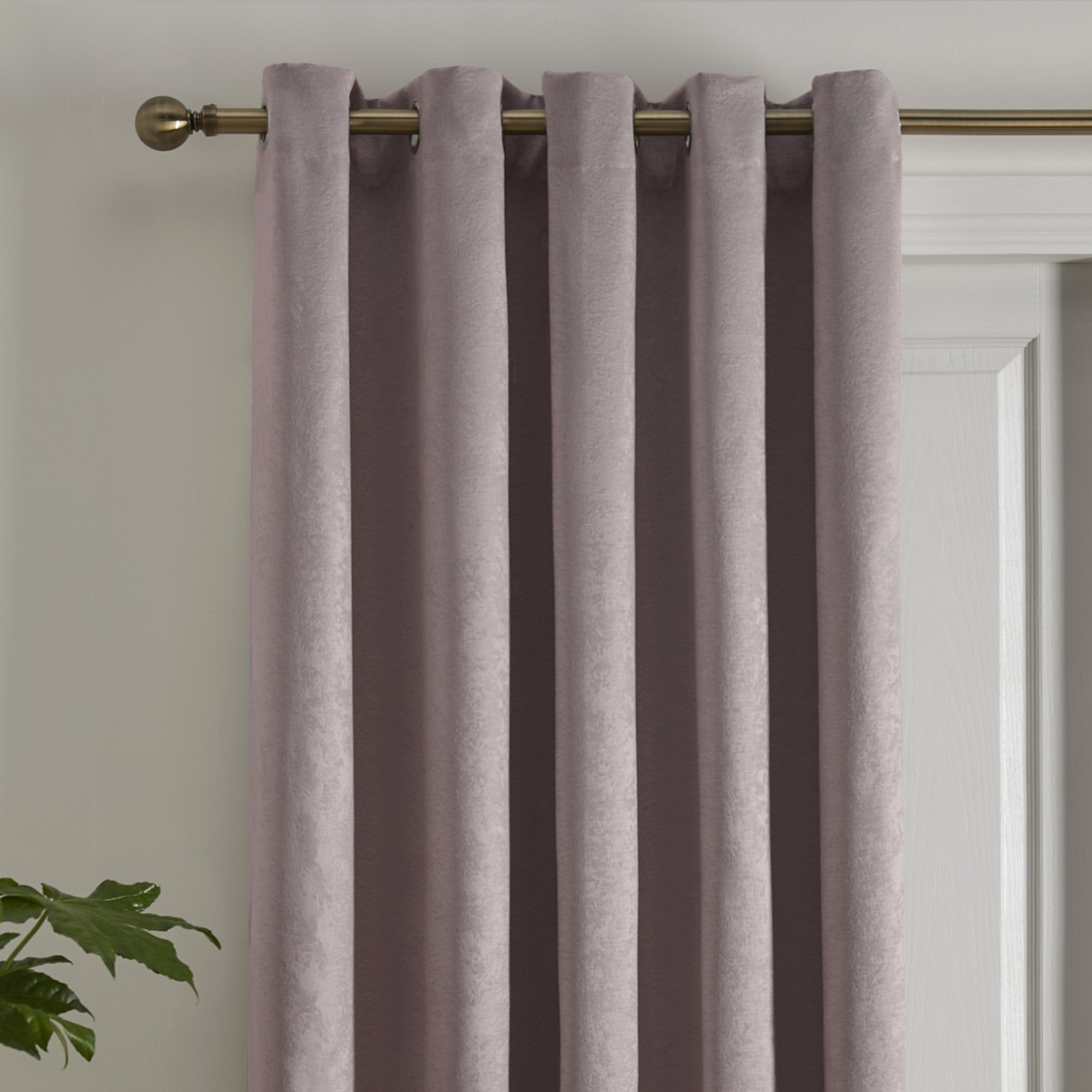 Eyelet Single Panel Door Curtain Strata by Fusion in Blush