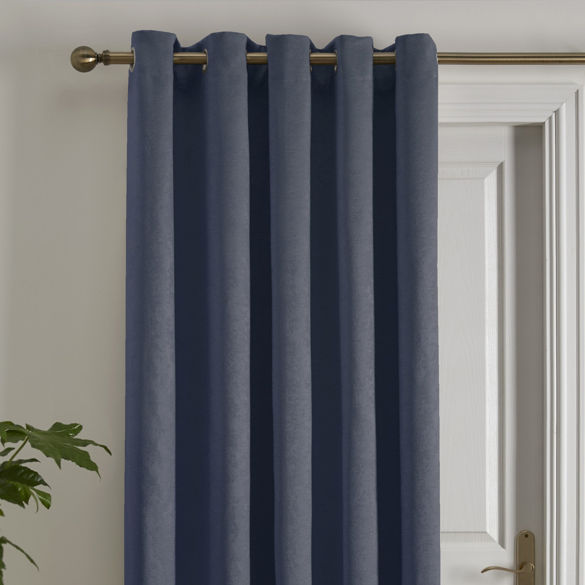 Eyelet Single Panel Door Curtain Strata by Fusion in Navy