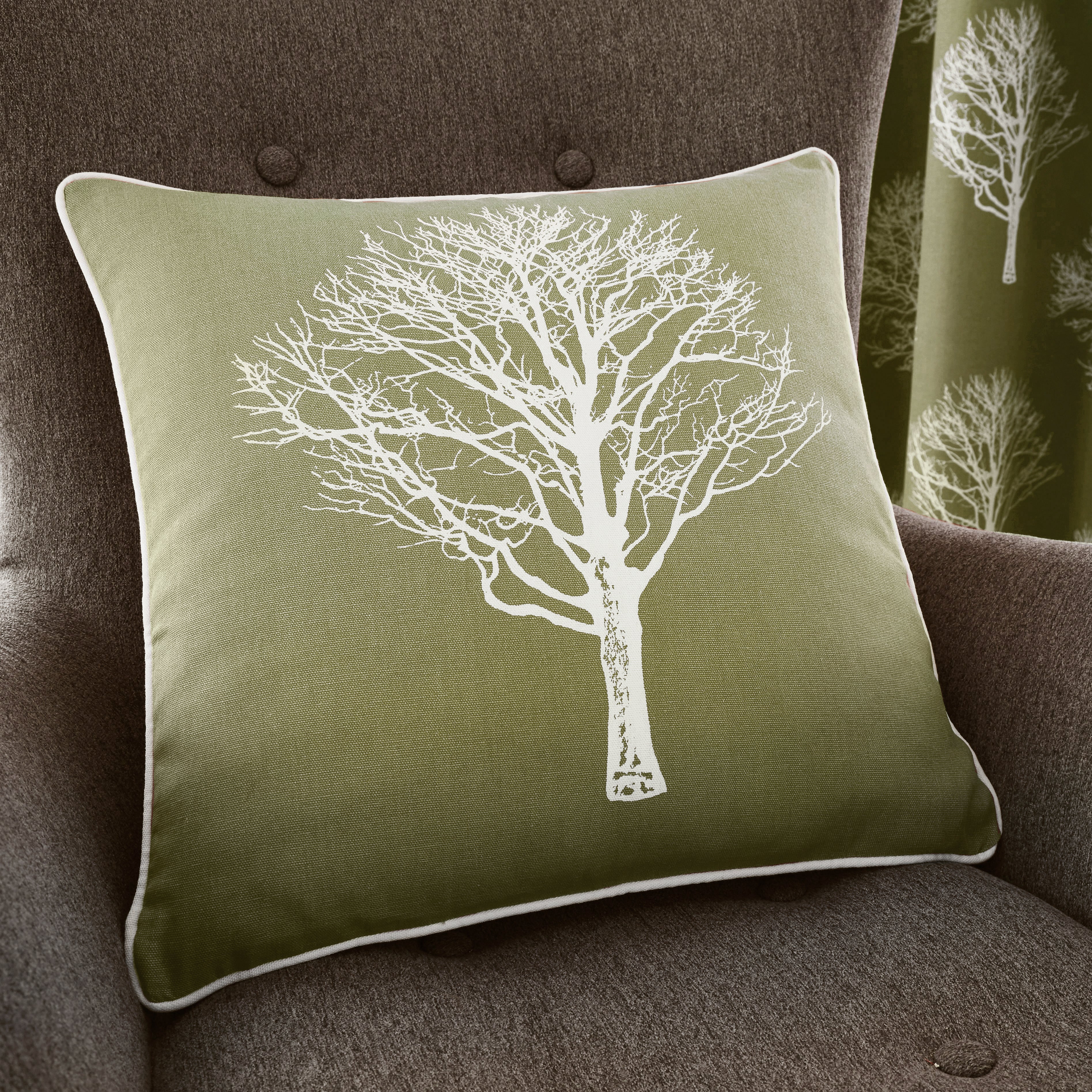 Filled Cushion Woodland Trees by Fusion in Green
