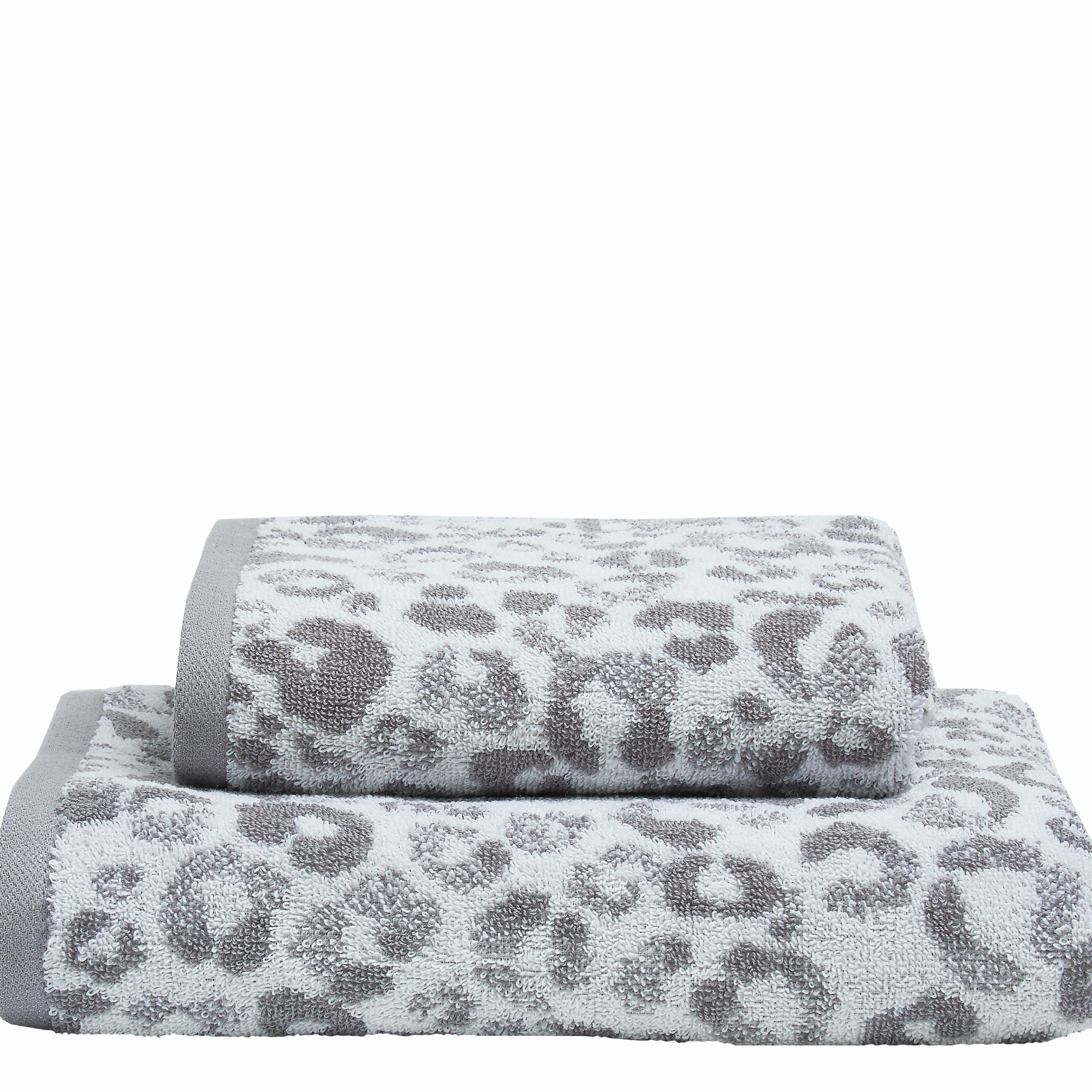 Animal Print Hand and Bath Towels by Fusion Bathroom in Grey