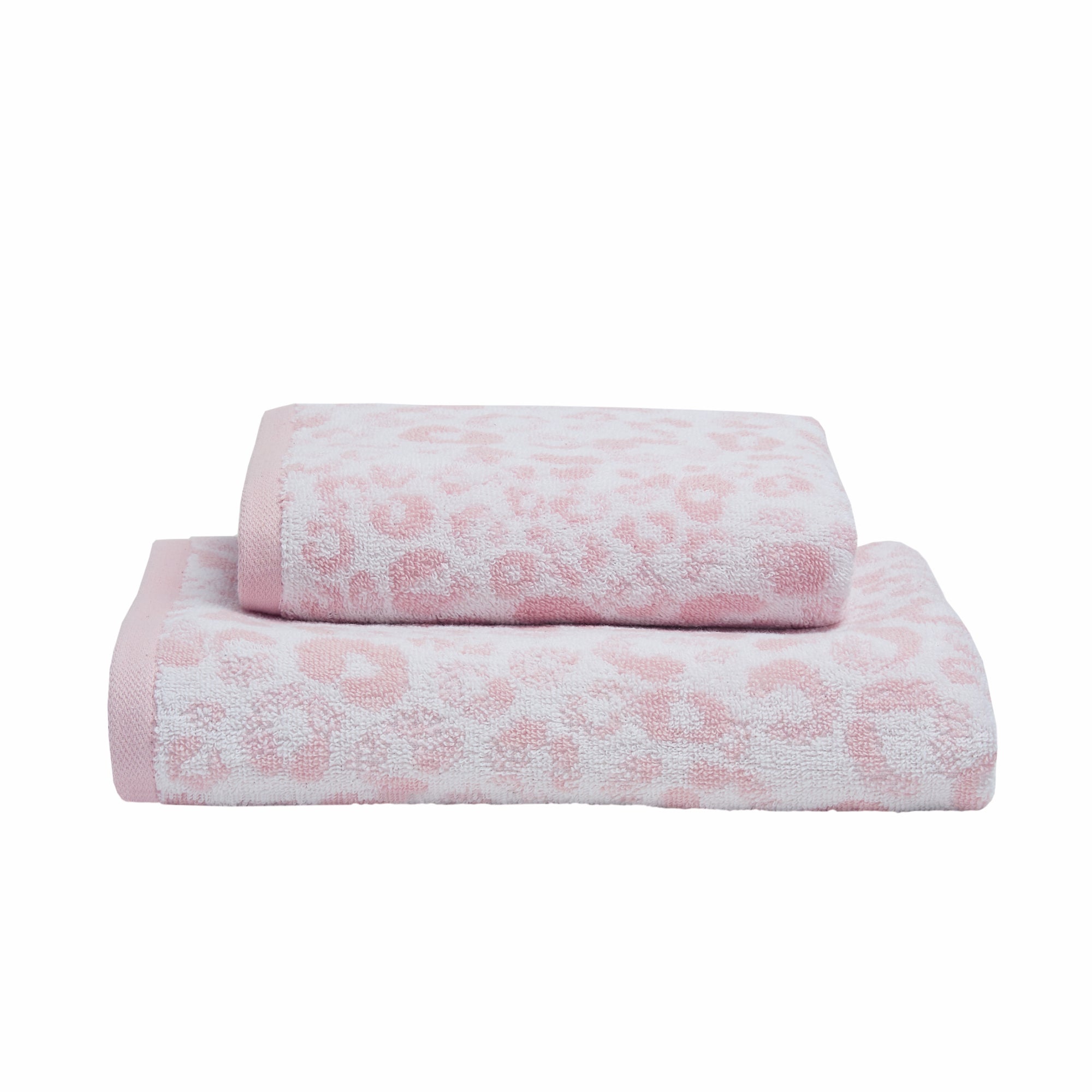 Animal Print Hand and Bath Towels by Fusion Bathroom in Blush