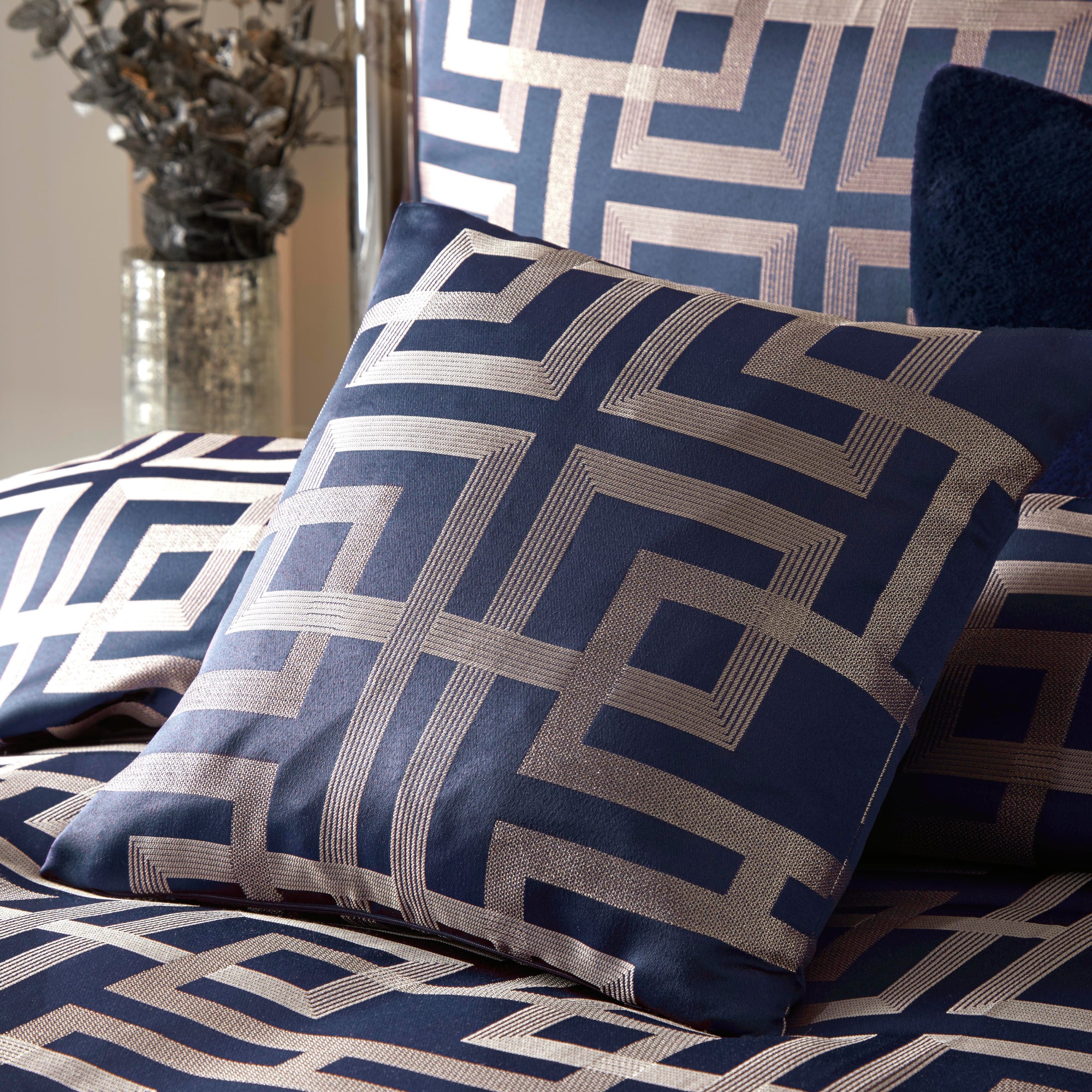 Filled Cushion Bardon by Soiree in Navy