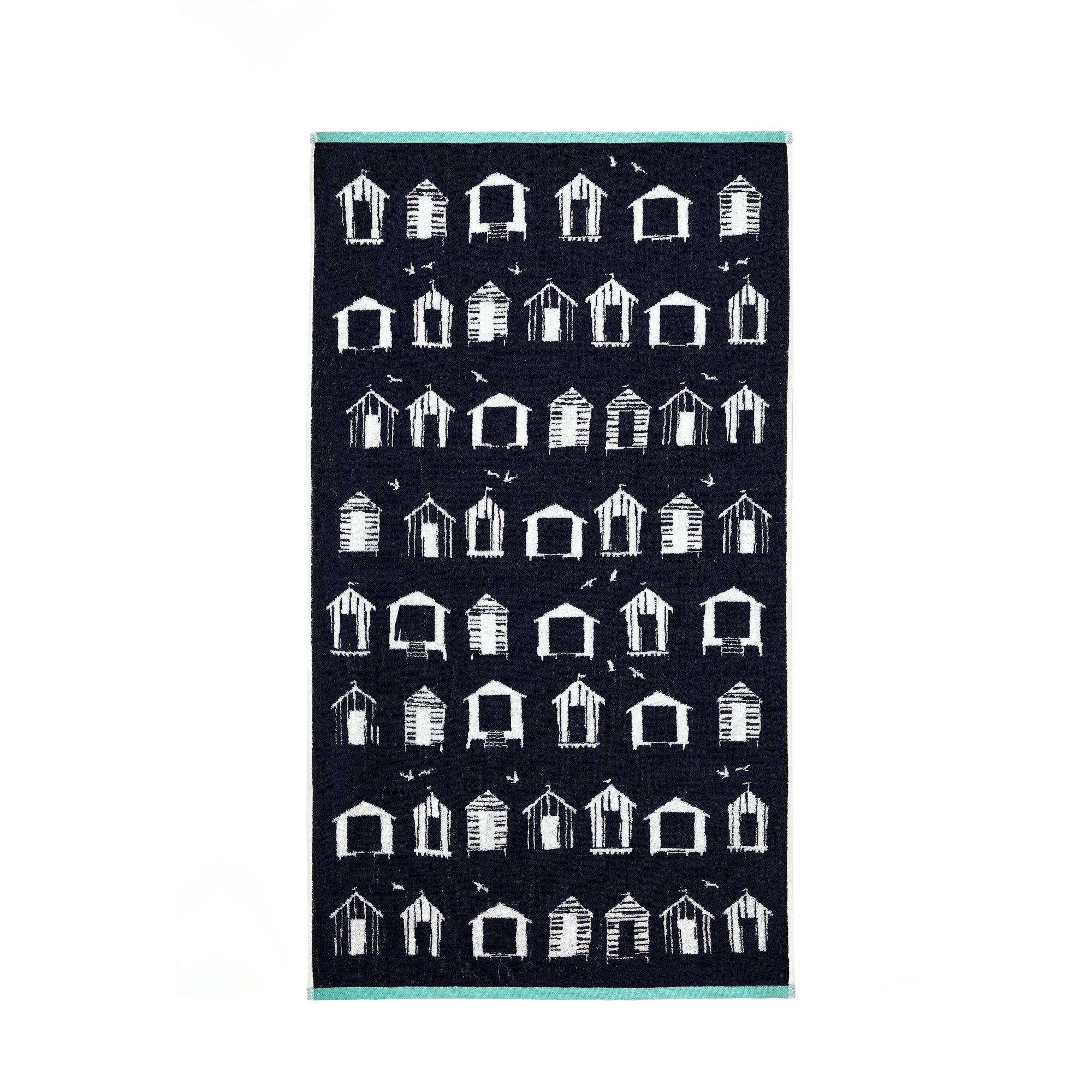 Hand Towel Beach Huts by Fusion in Navy