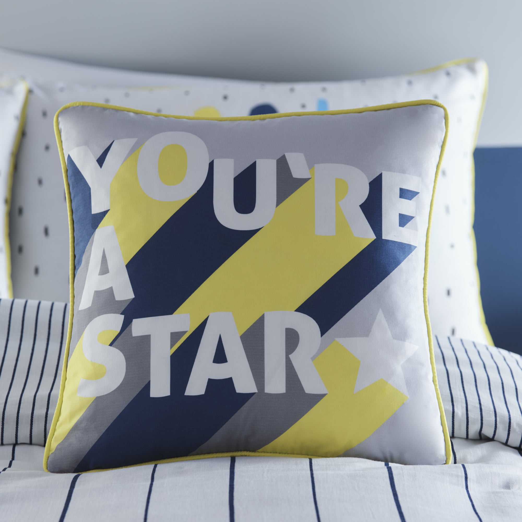 Filled Cushion You're a Star by Appletree Kids in Navy