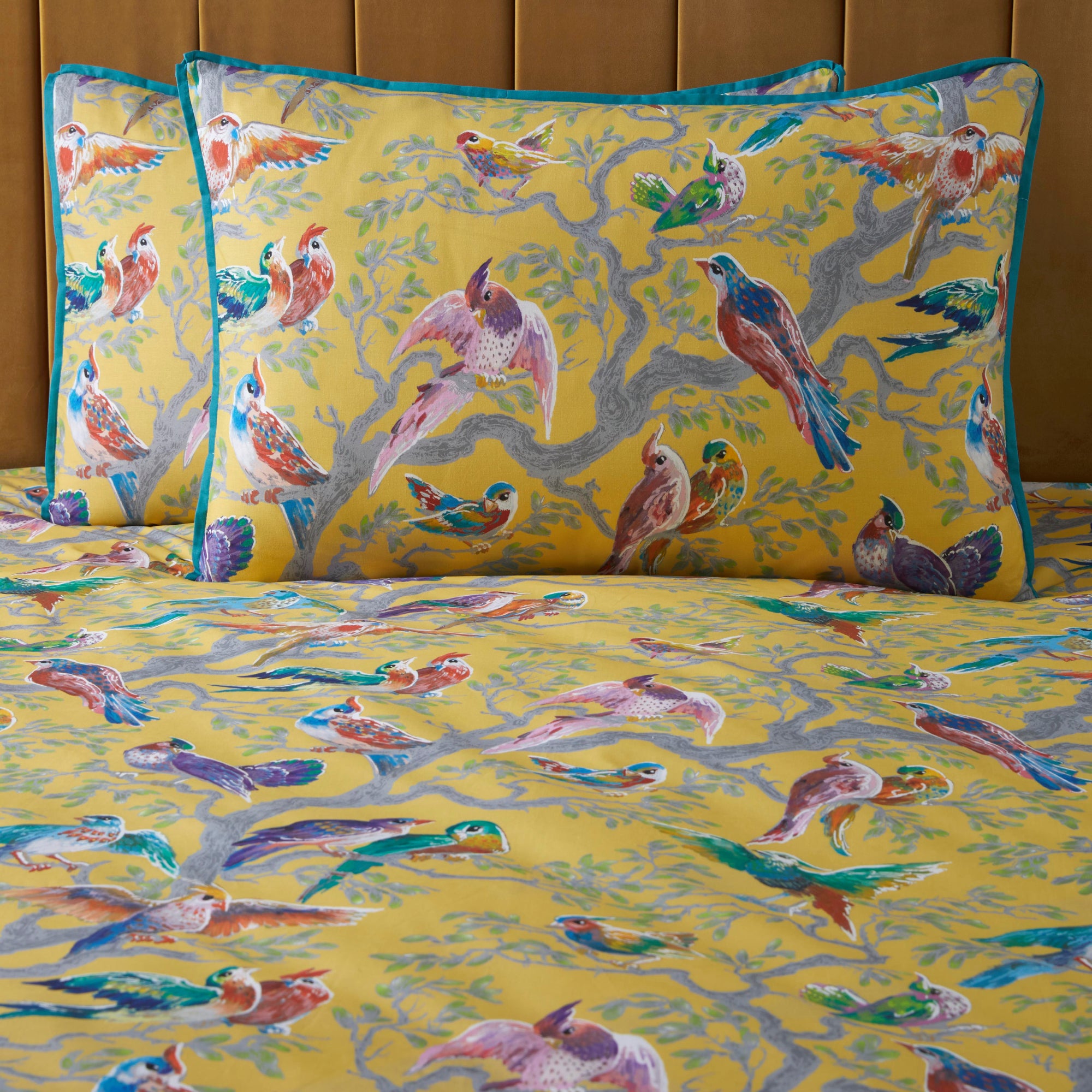 Duvet Cover Set Birdity Absurdity by Laurence Llewelyn-Bowen in Yellow