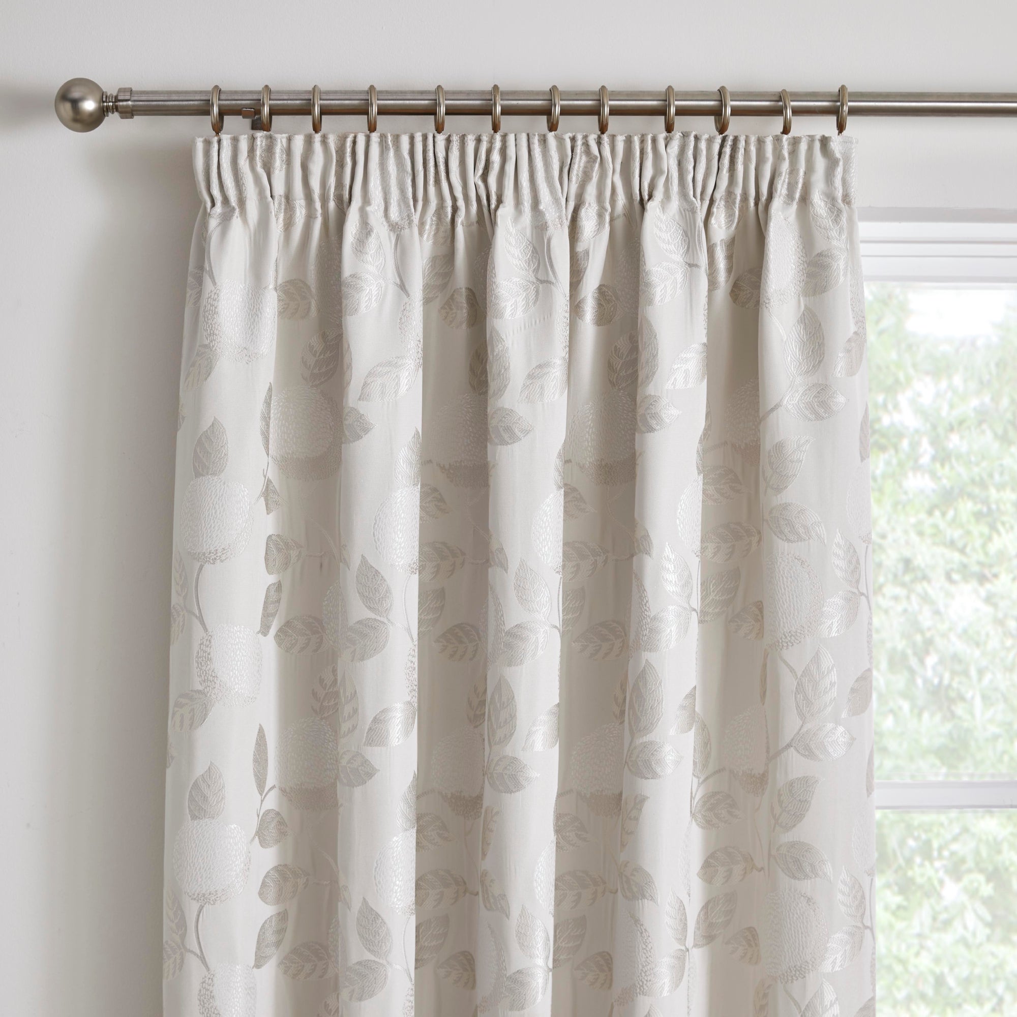 Pair of Pencil Pleat Curtains Bramford by Curtina in Natural