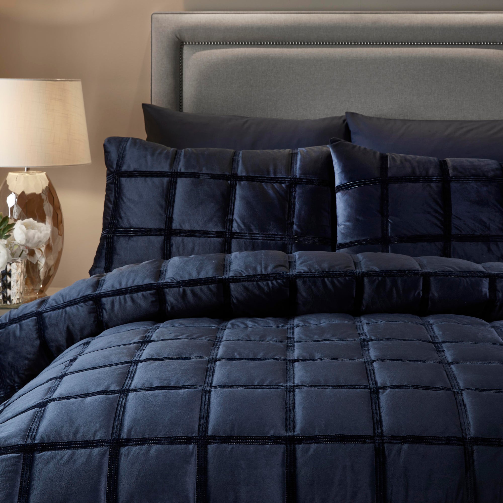 Duvet Cover Set Brighton Square by Soiree in Navy