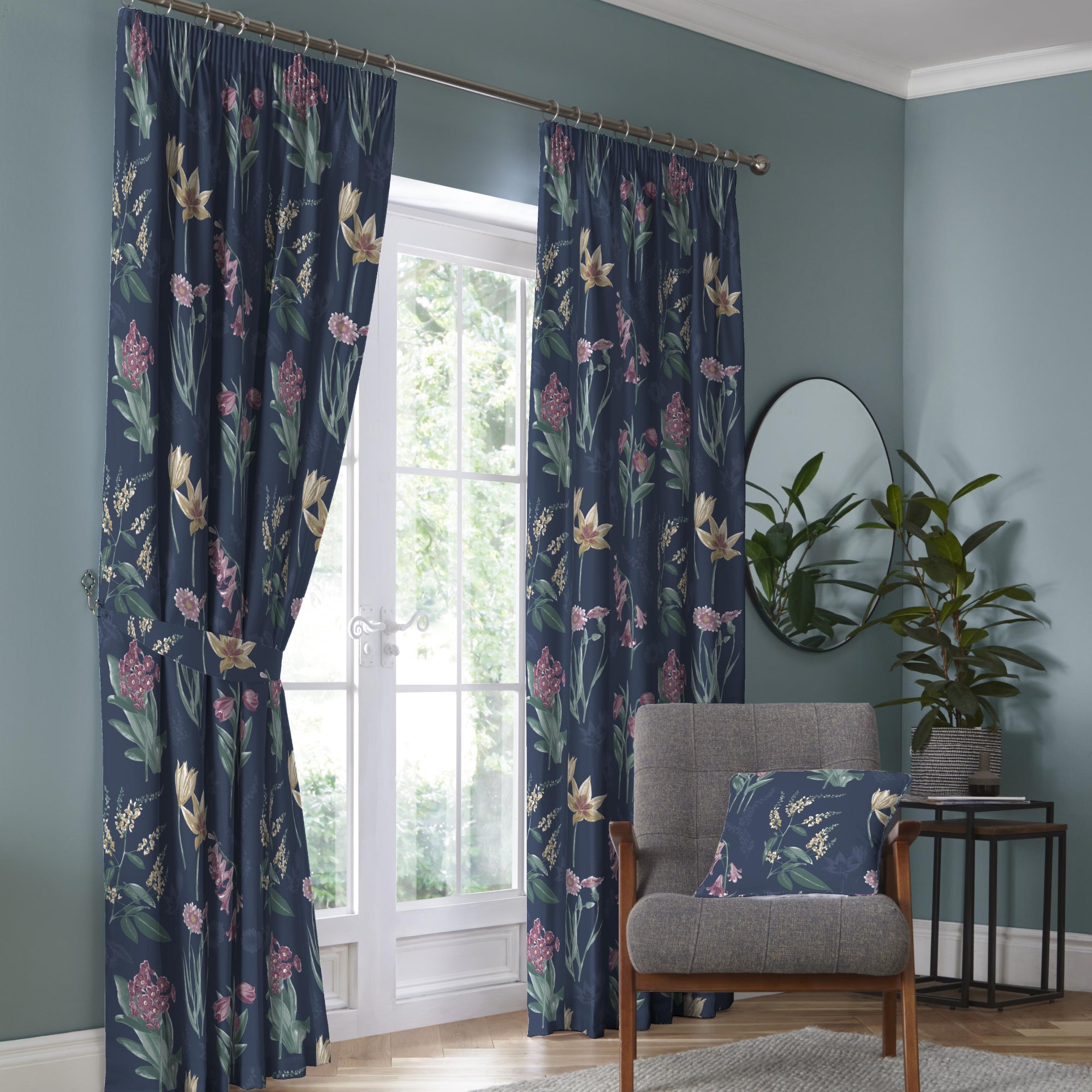 Filled Cushion Caberne by Dreams & Drapes Curtains in Navy