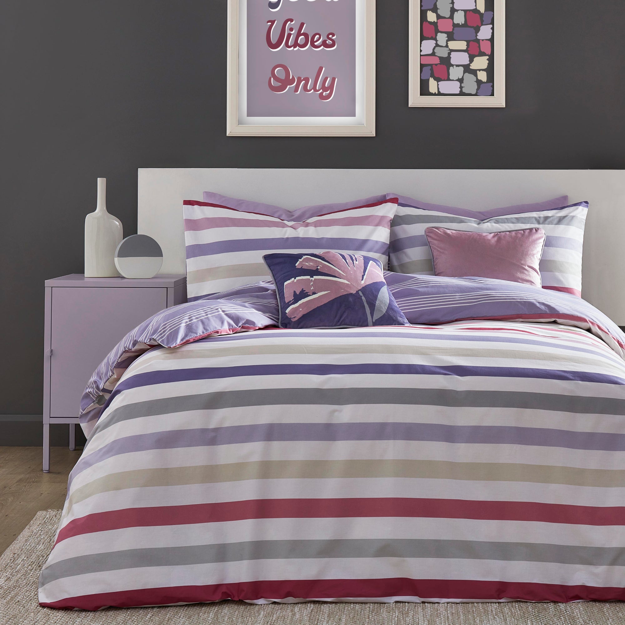 Duvet Cover Set Carlson Stripe by Fusion in Lilac