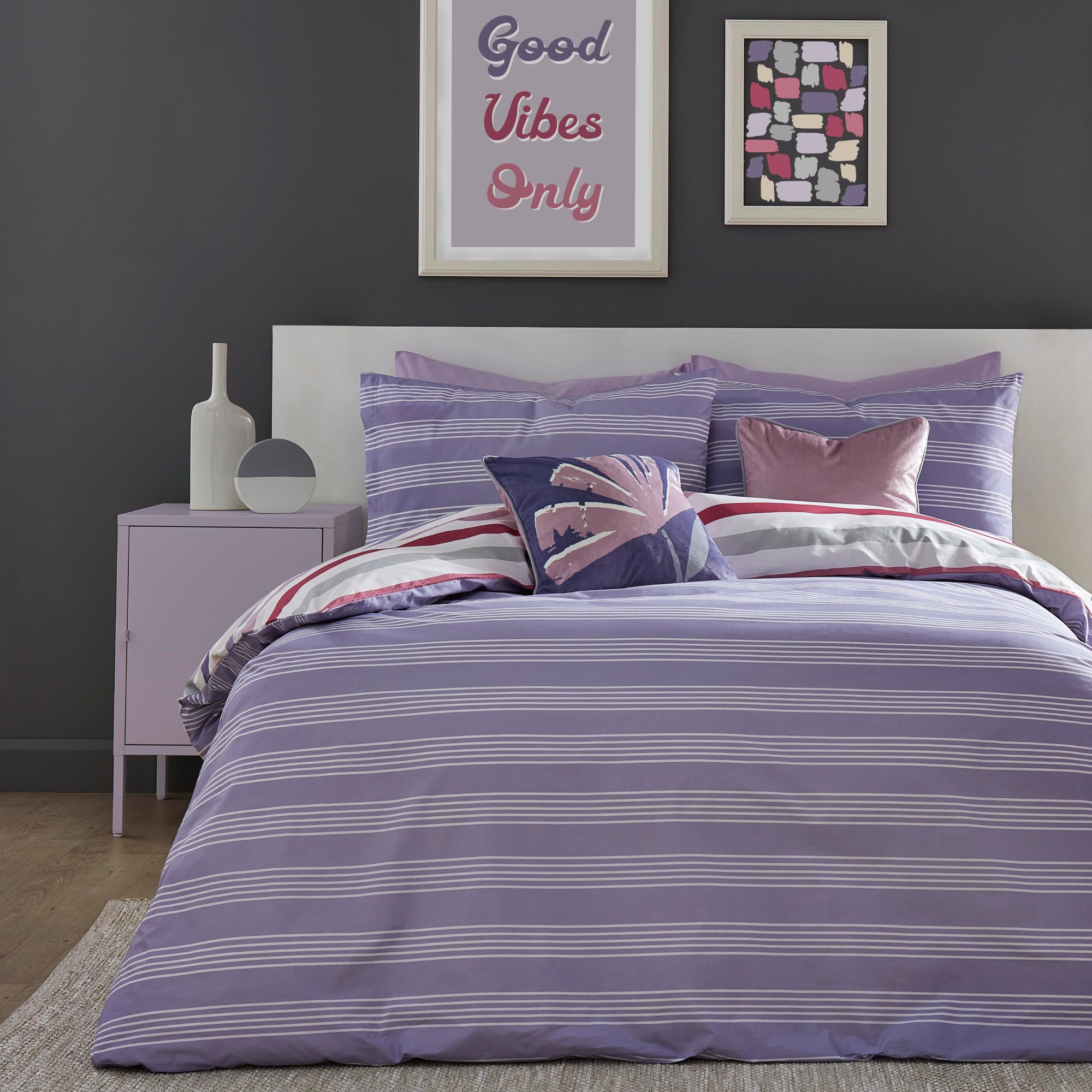 Duvet Cover Set Carlson Stripe by Fusion in Lilac
