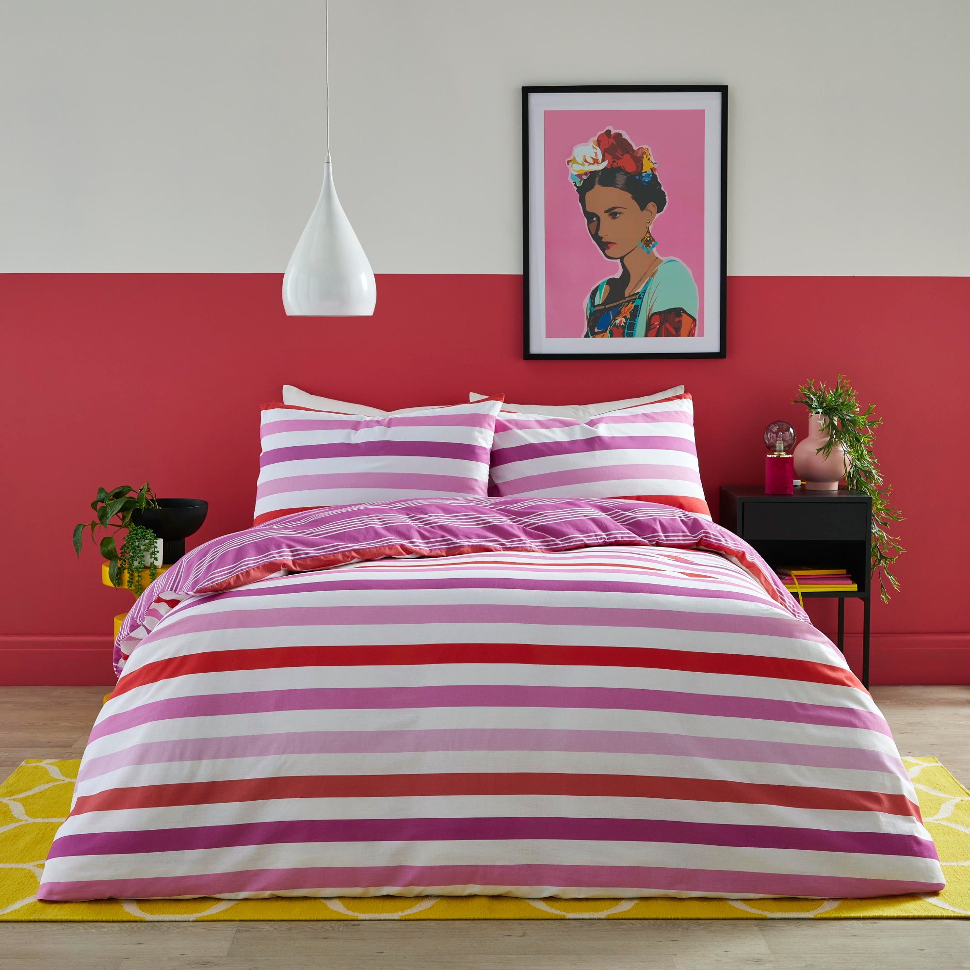 Duvet Cover Set Carlson Stripe by Fusion in Pink