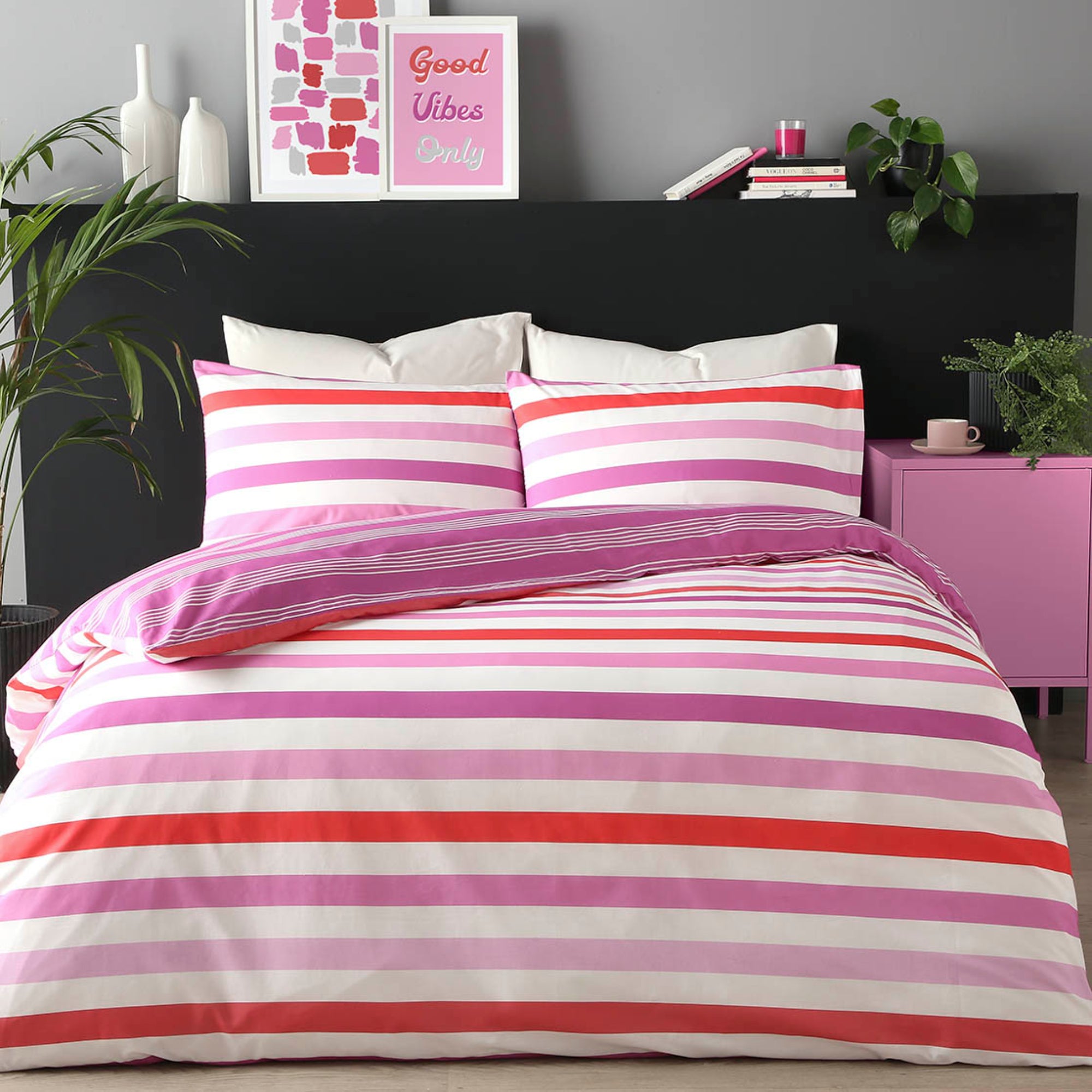 Duvet Cover Set Carlson Stripe by Fusion in Pink