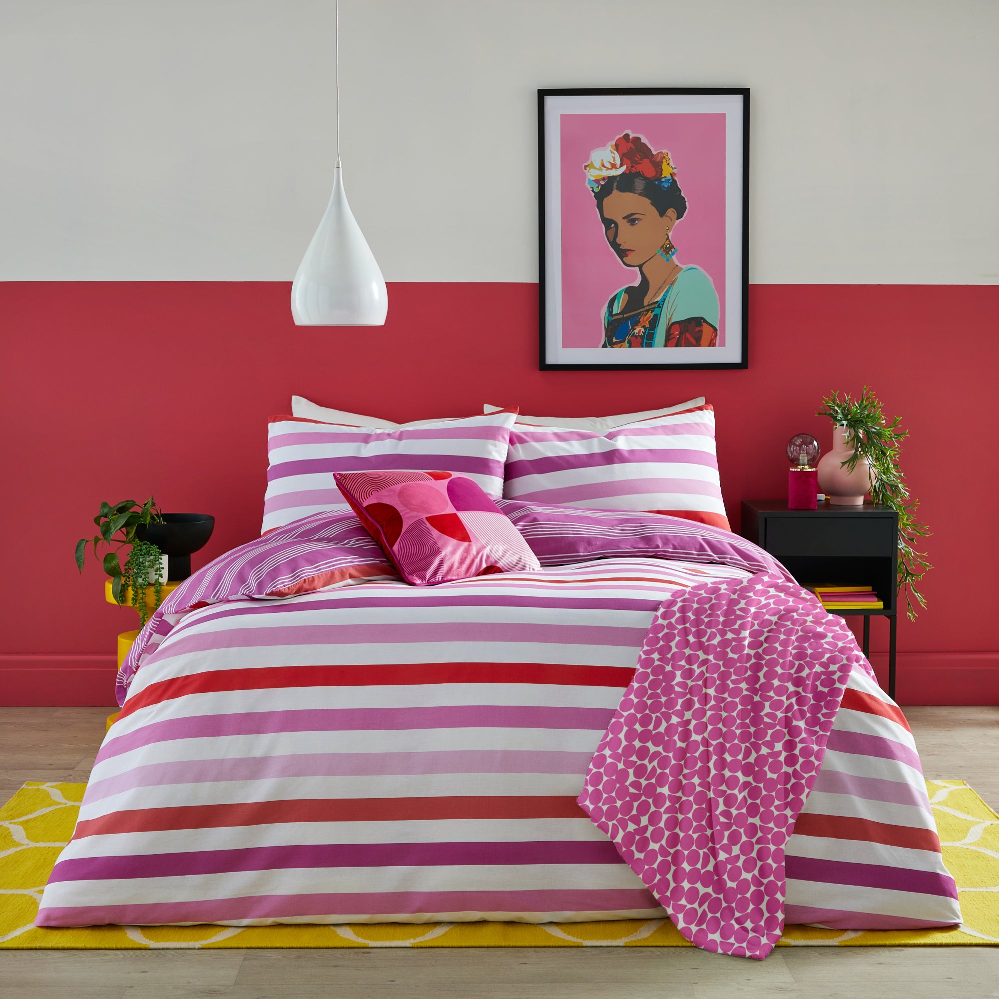 Duvet Cover Set Carlson Stripe by Fusion in Pink