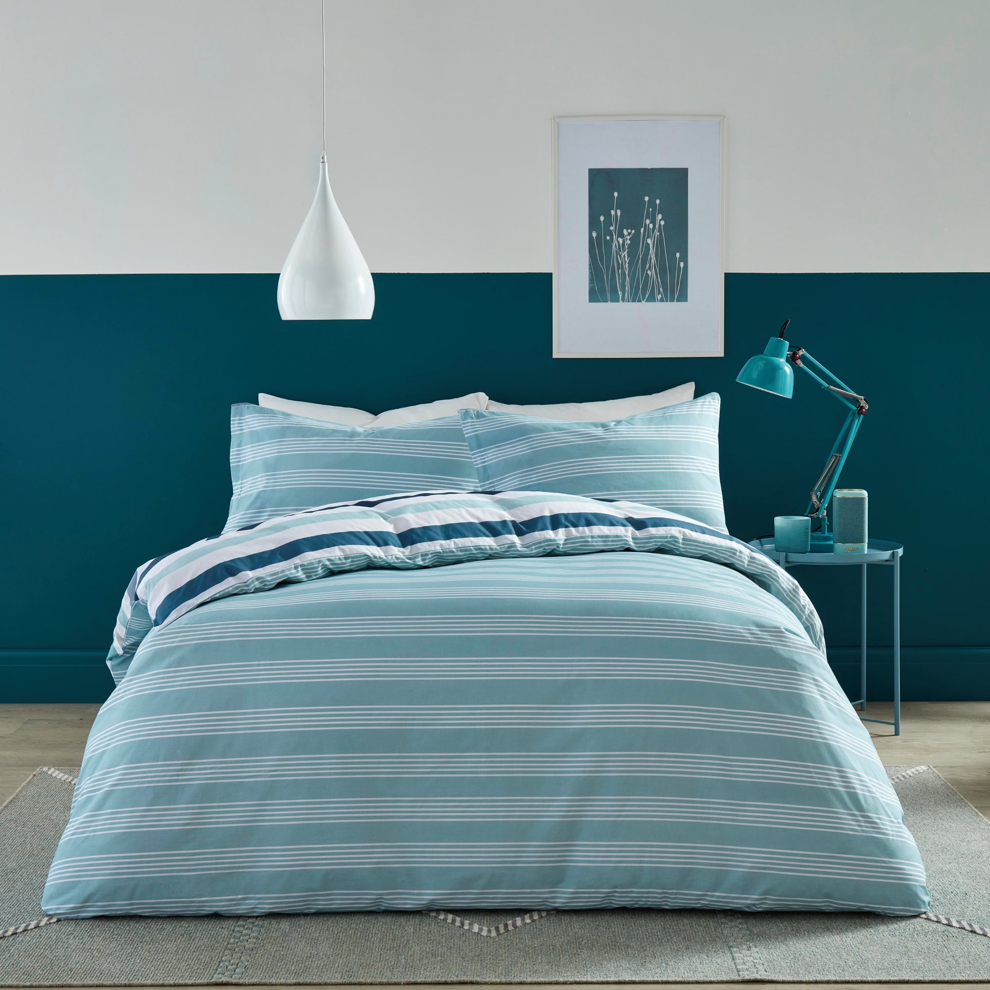 Duvet Cover Set Carlson Stripe by Fusion in Teal