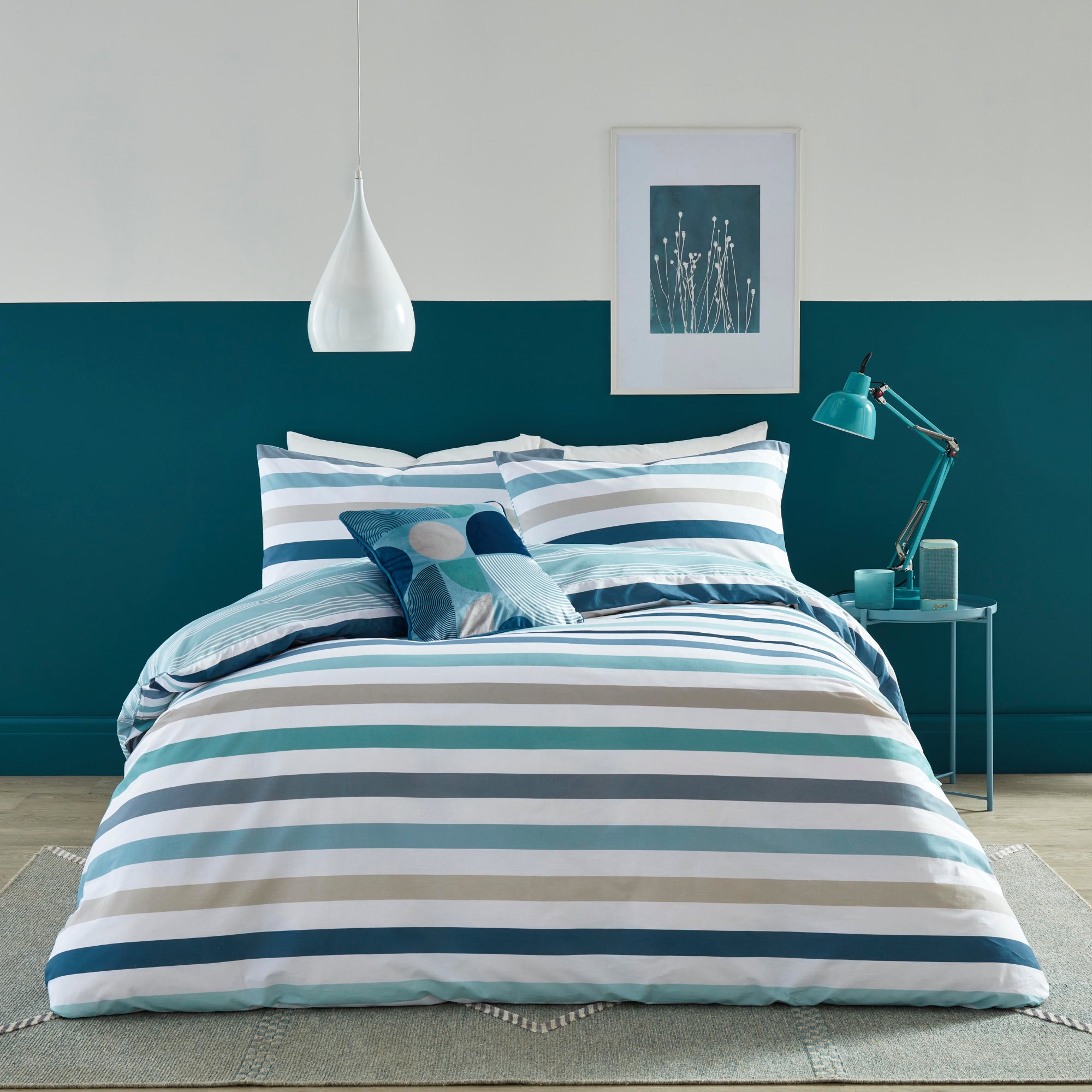 Duvet Cover Set Carlson Stripe by Fusion in Teal