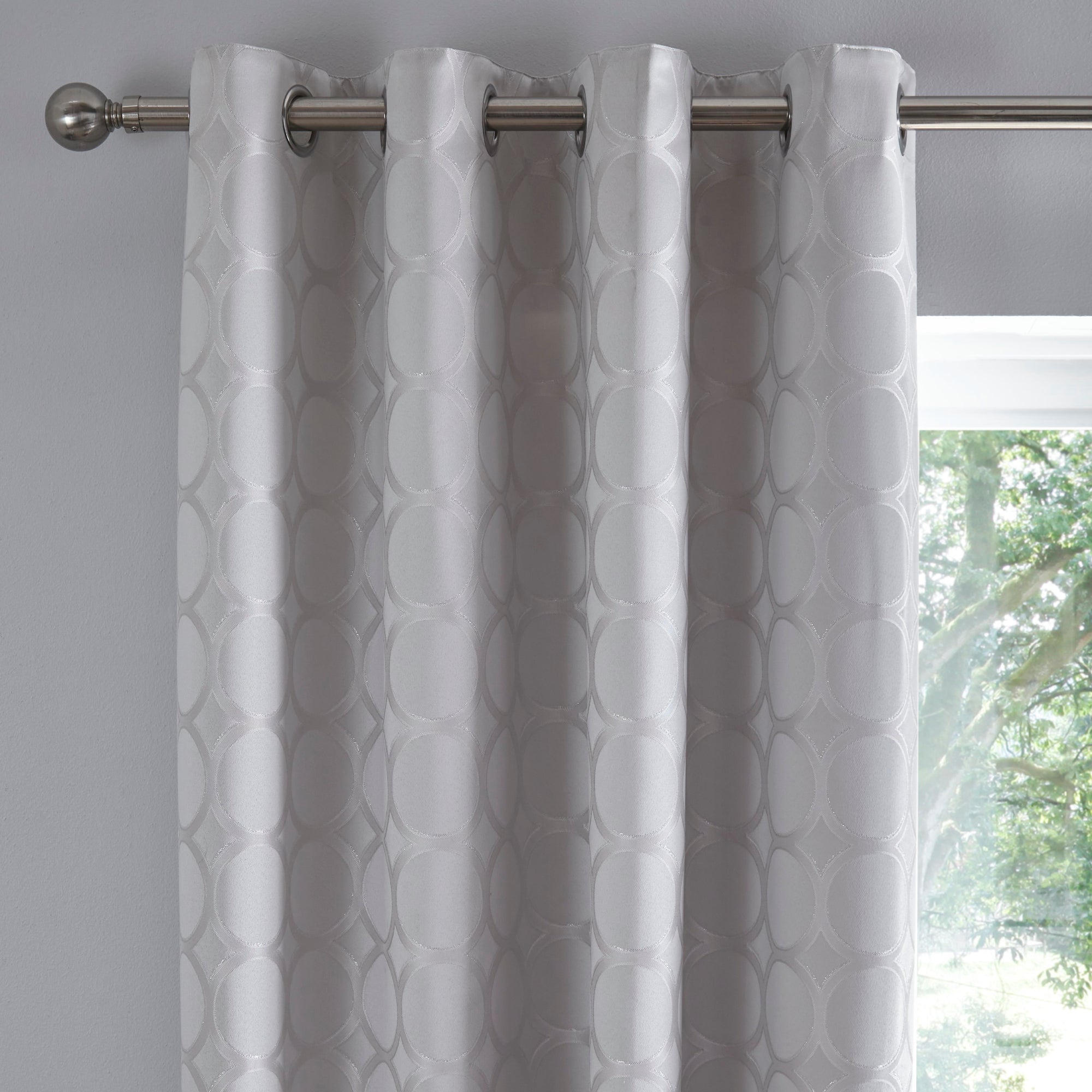 Pair of Eyelet Curtains Cassina by Appletree Boutique in Silver