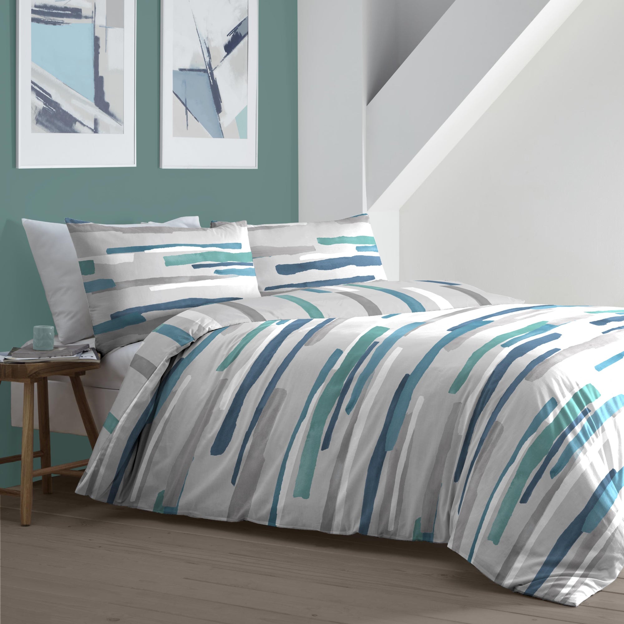 Duvet Cover Set Clifton by Fusion in Teal