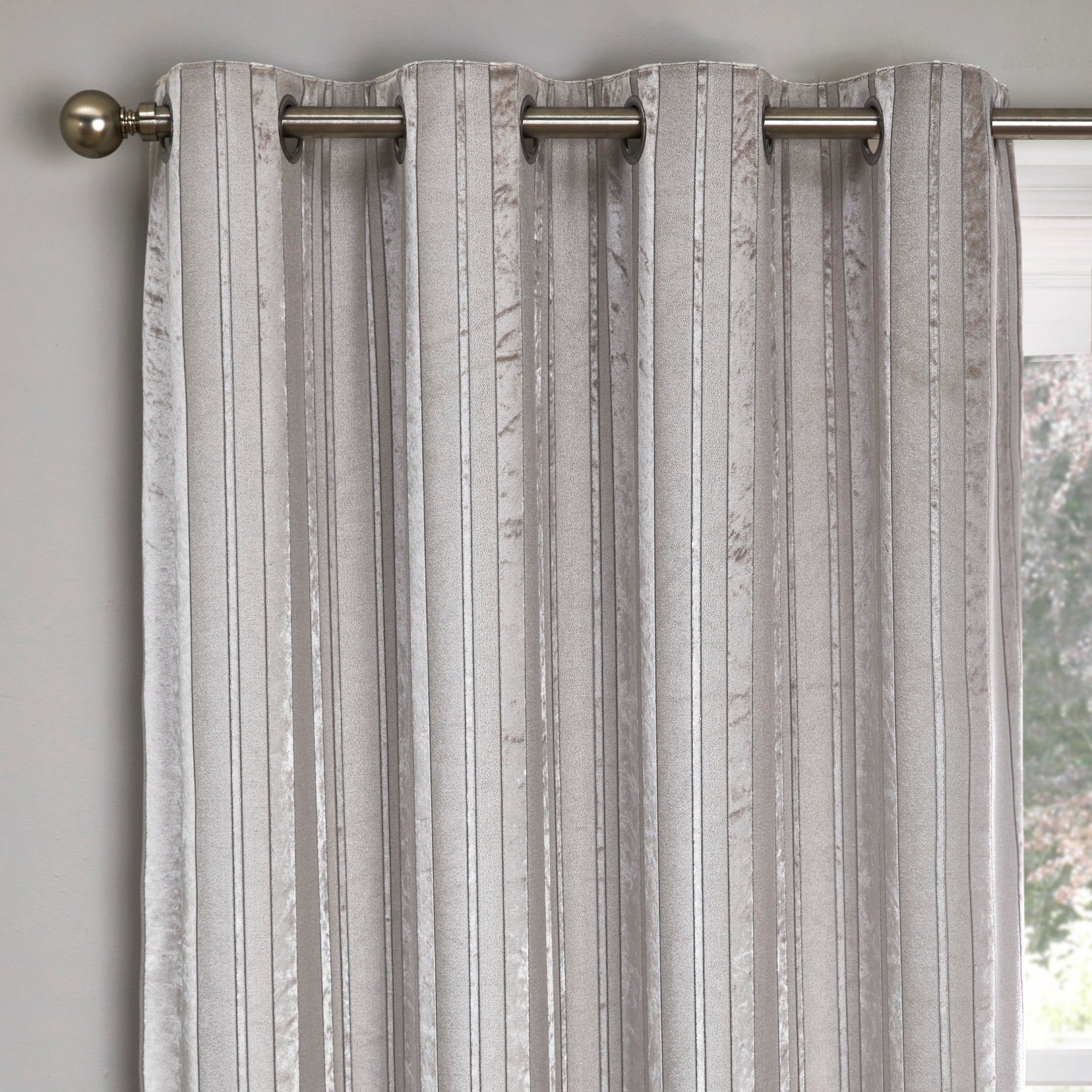 Pair of Eyelet Curtains Conrad by Appletree Boutique in Silver