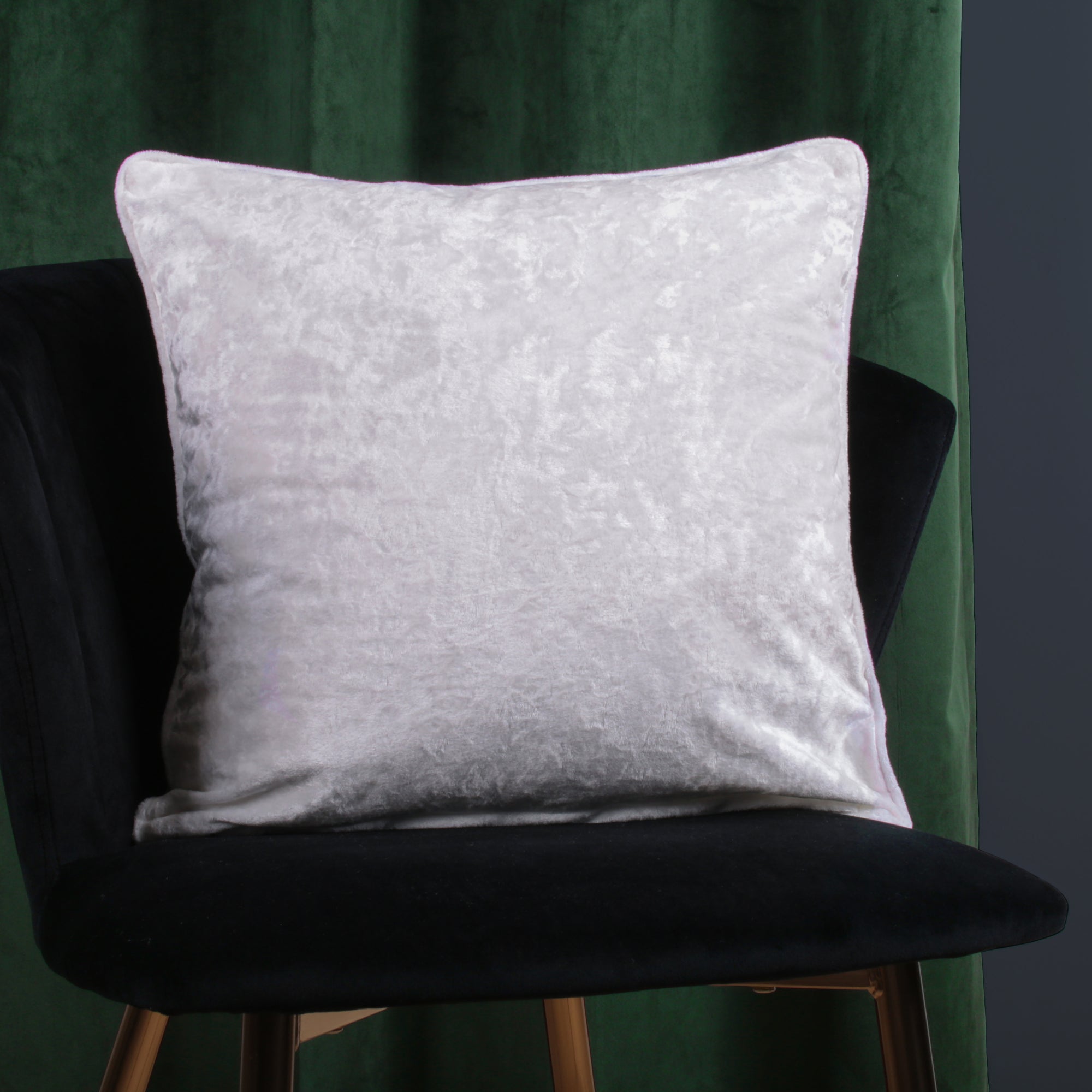 Filled Cushion Crushed Velvet by Soiree in White
