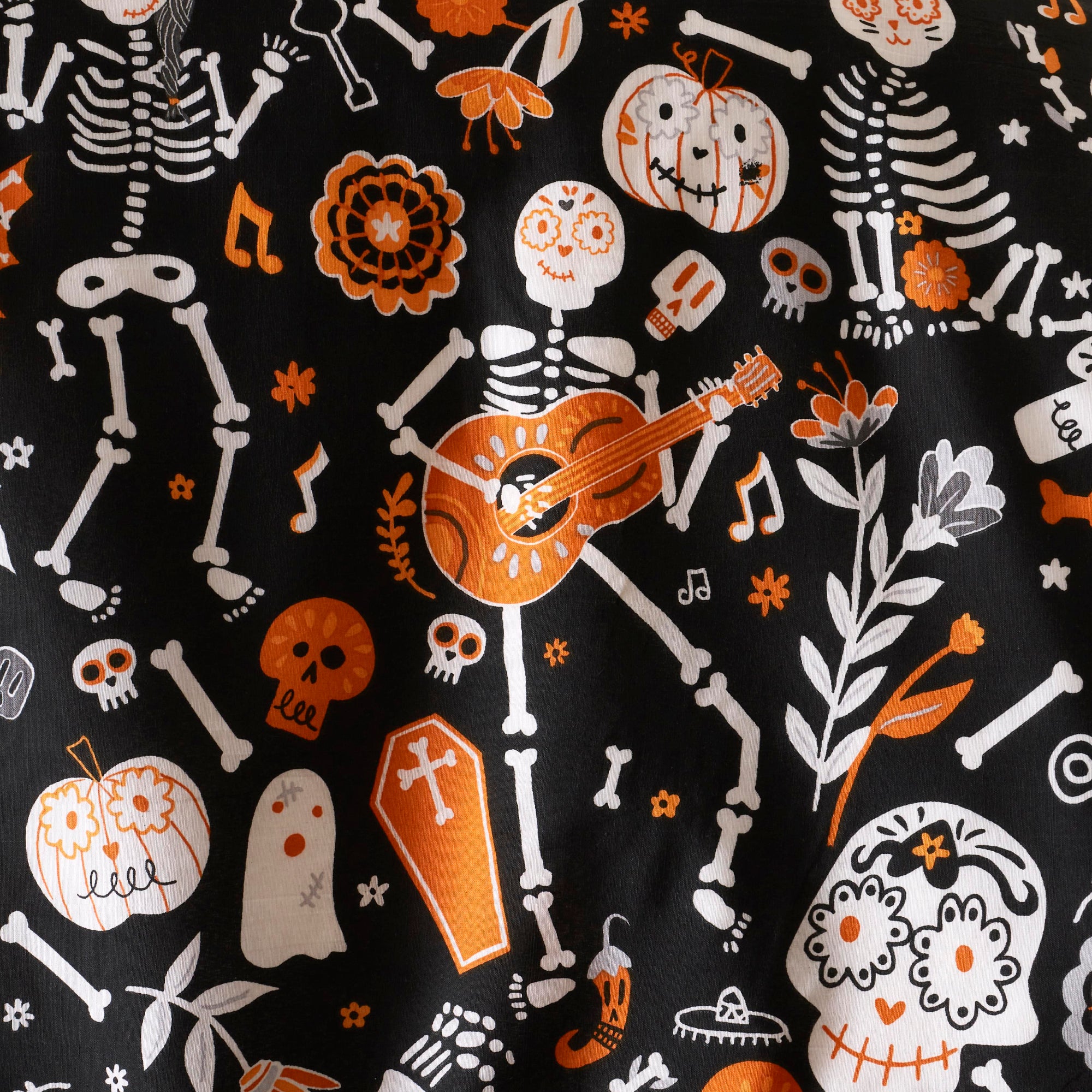 Duvet Cover Set Halloween Day of the Dead by Bedlam in Black/Orange