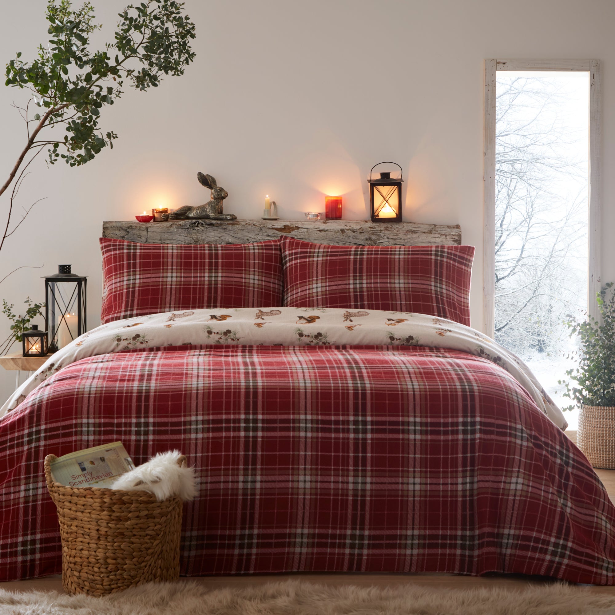 Duvet Cover Set Derwent Check by Dreams & Drapes Lodge in Natural