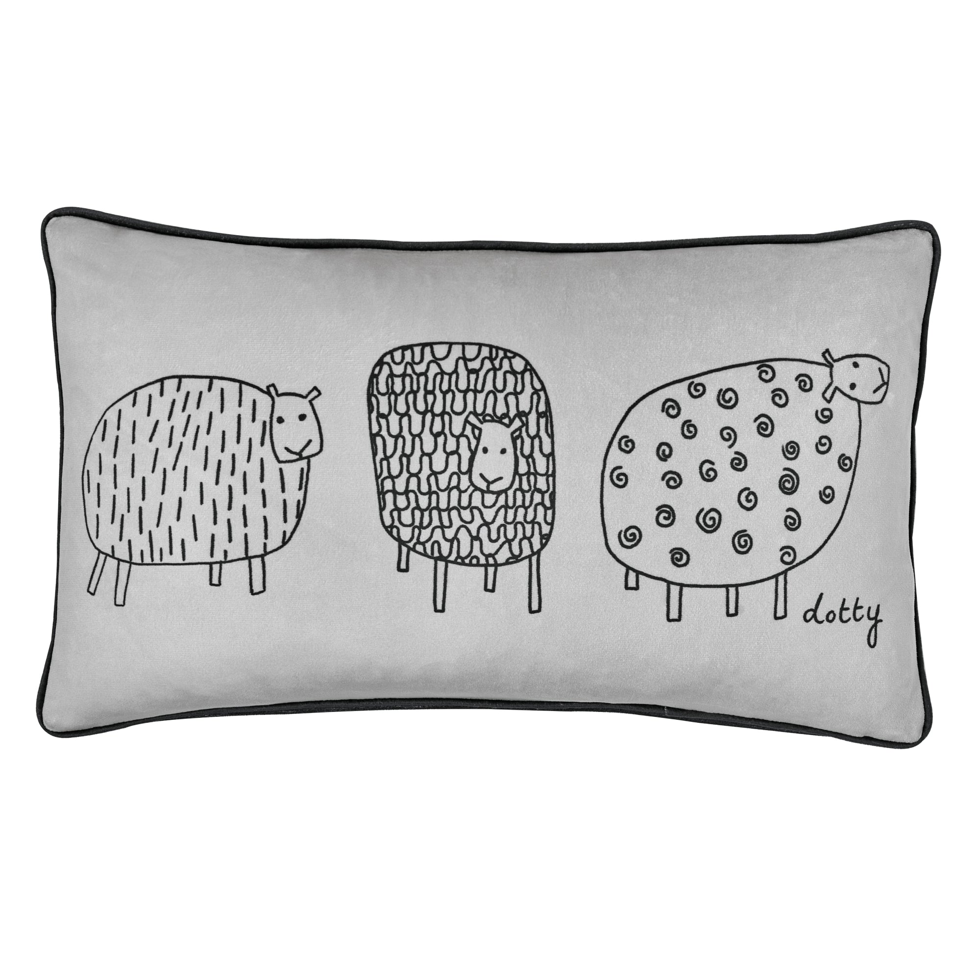 Filled Cushion Dotty Sheep by Fusion in Natural