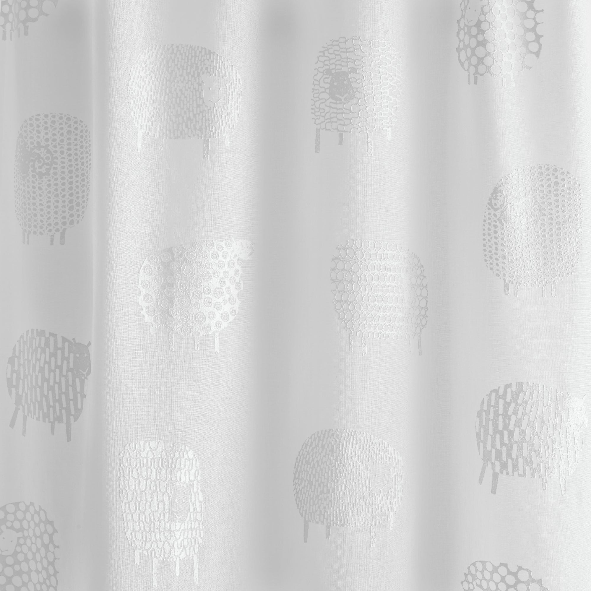 Voile Panel Dotty Sheep by Fusion in White