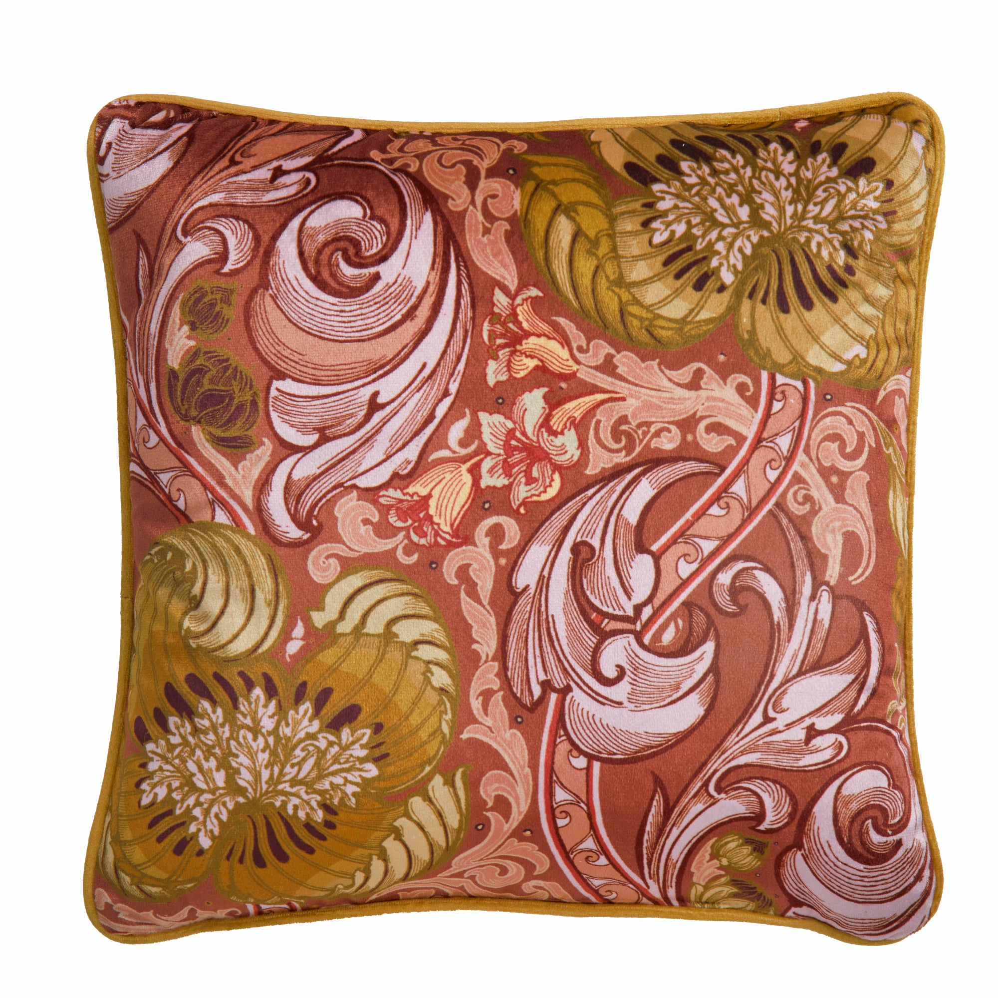 Filled Cushion Down the Dilly by Laurence Llewelyn-Bowen in Terracotta