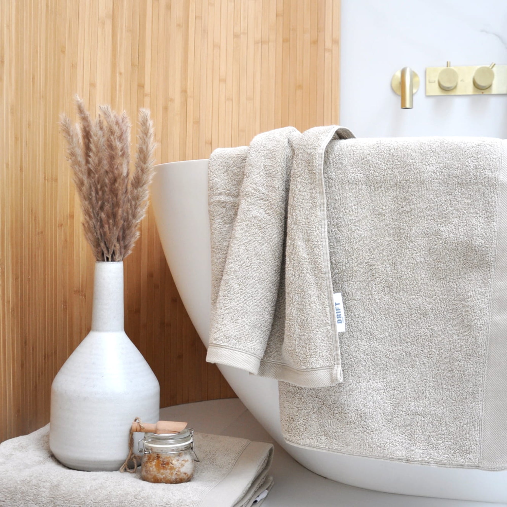 Abode Eco Towels and Bath Sheets by Drift Home in Natural