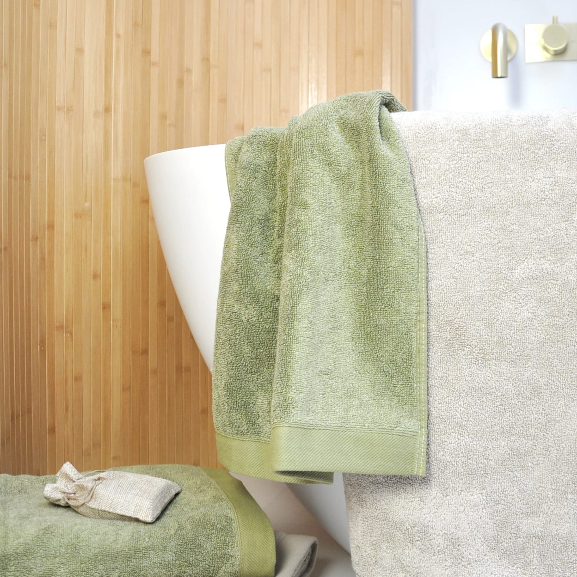 Abode Eco Towels and Bath Sheets by Drift Home in Khaki