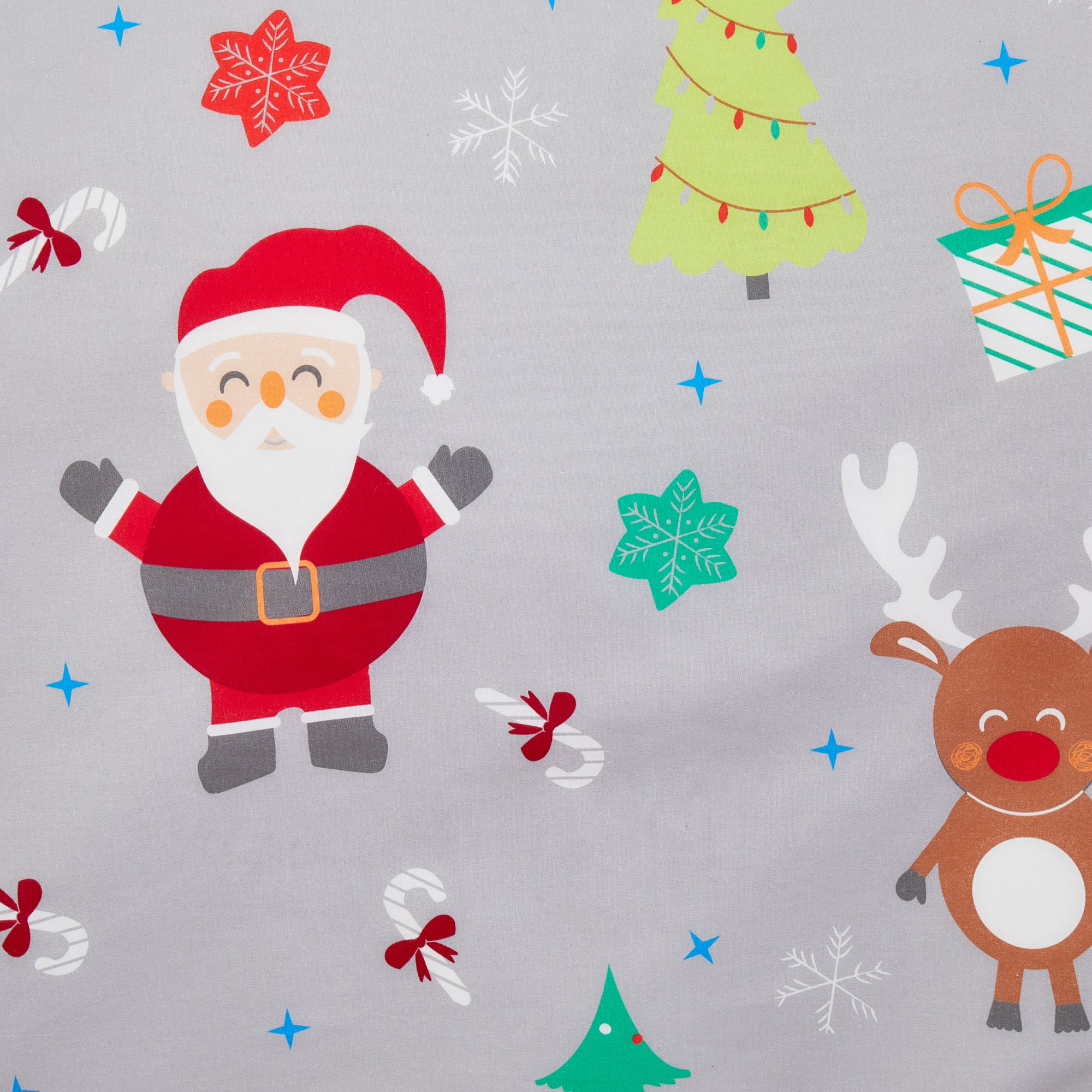 Duvet Cover Set Elf & Santa by Fusion Christmas in Grey