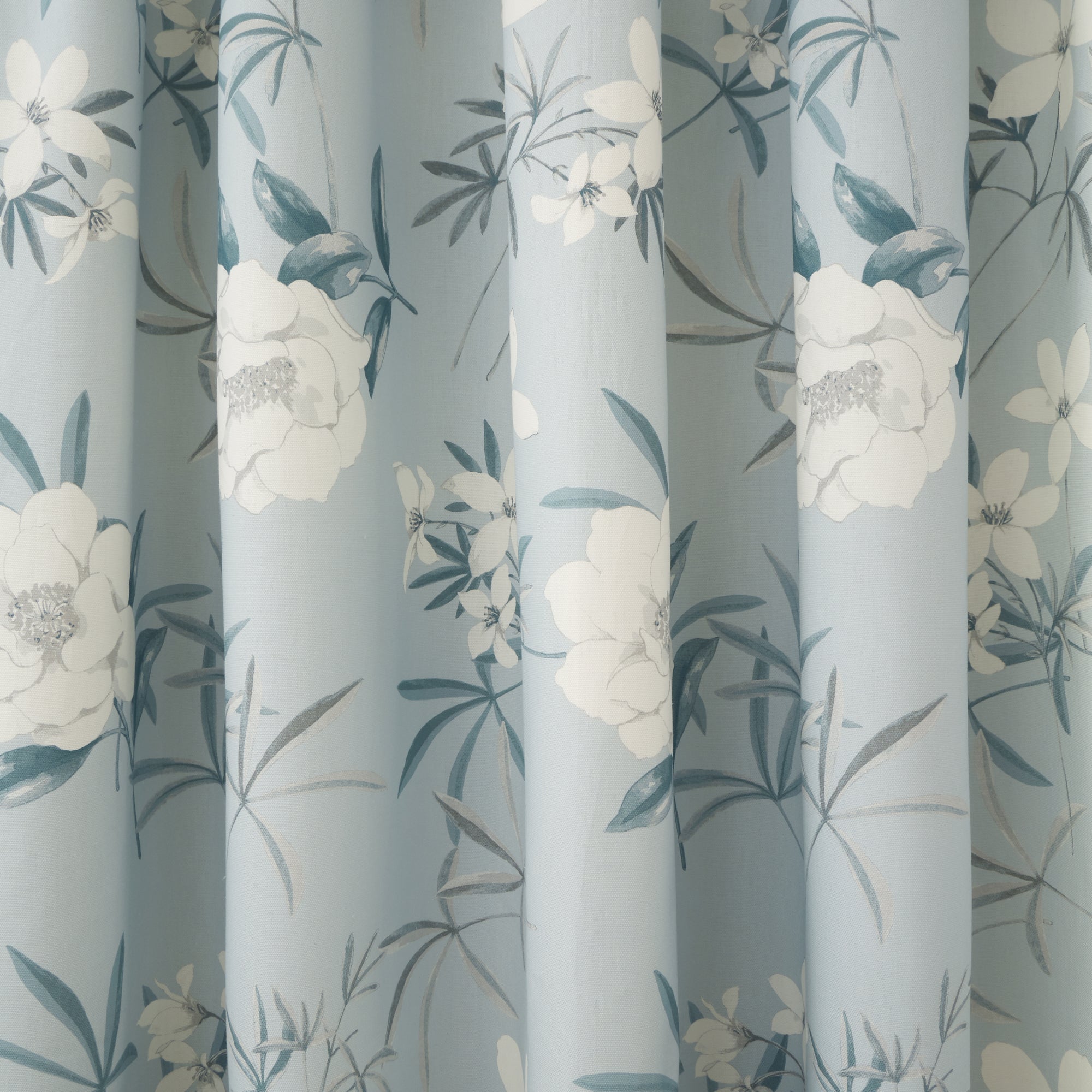 Pair of Pencil Pleat Curtains With Tie-Backs Eve by Dreams & Drapes Design in Duck Egg