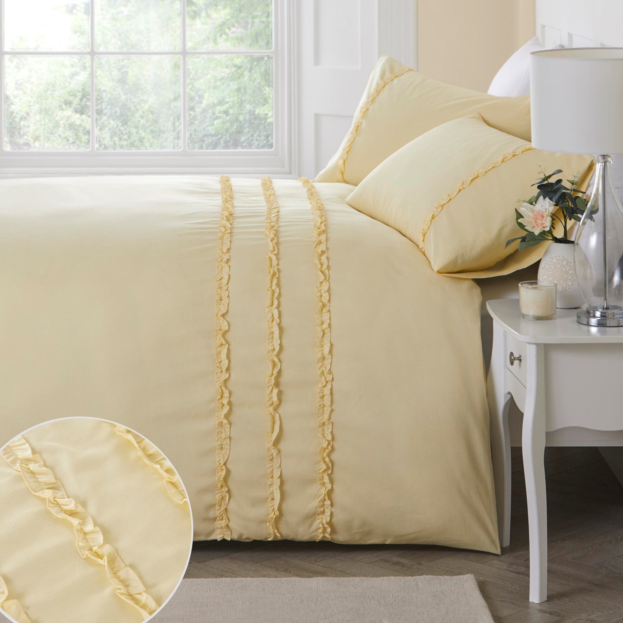 Duvet Cover Set Felicia Frill by Serene in Yellow