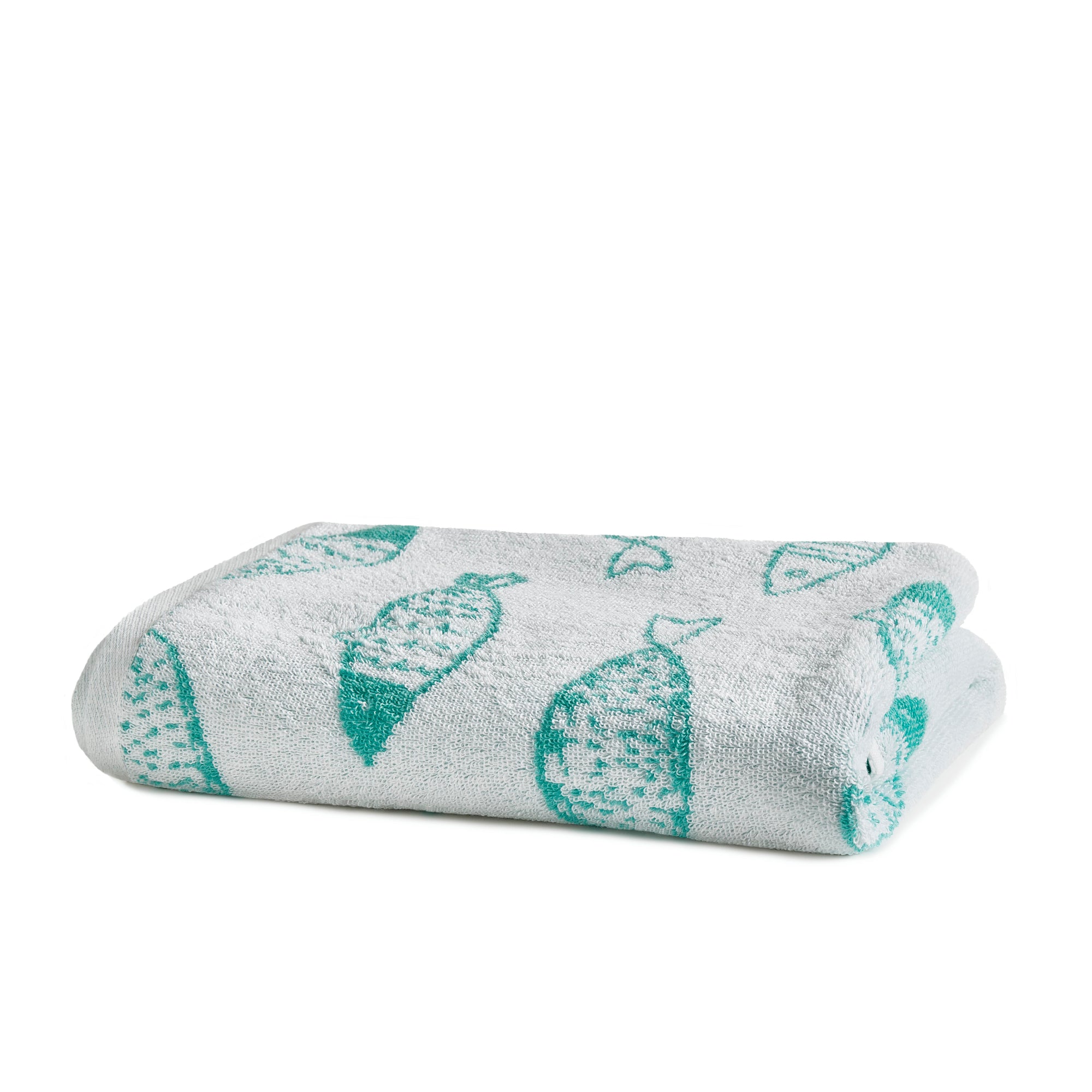 Hand Towel (2 pack) Fish by Fusion in Aqua/White