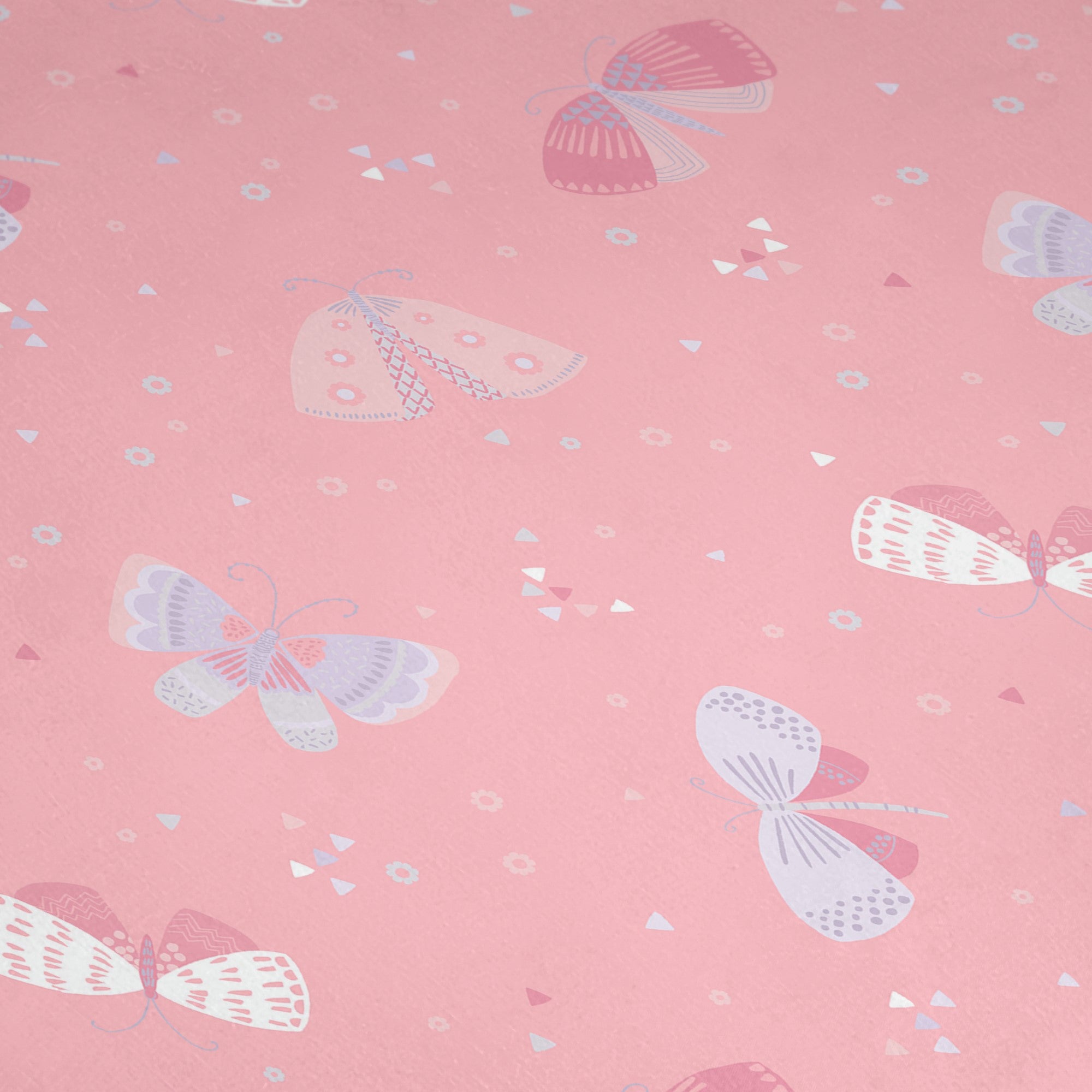 25cm Fitted Bed Sheet Flutterby Butterfly by Bedlam in Pink