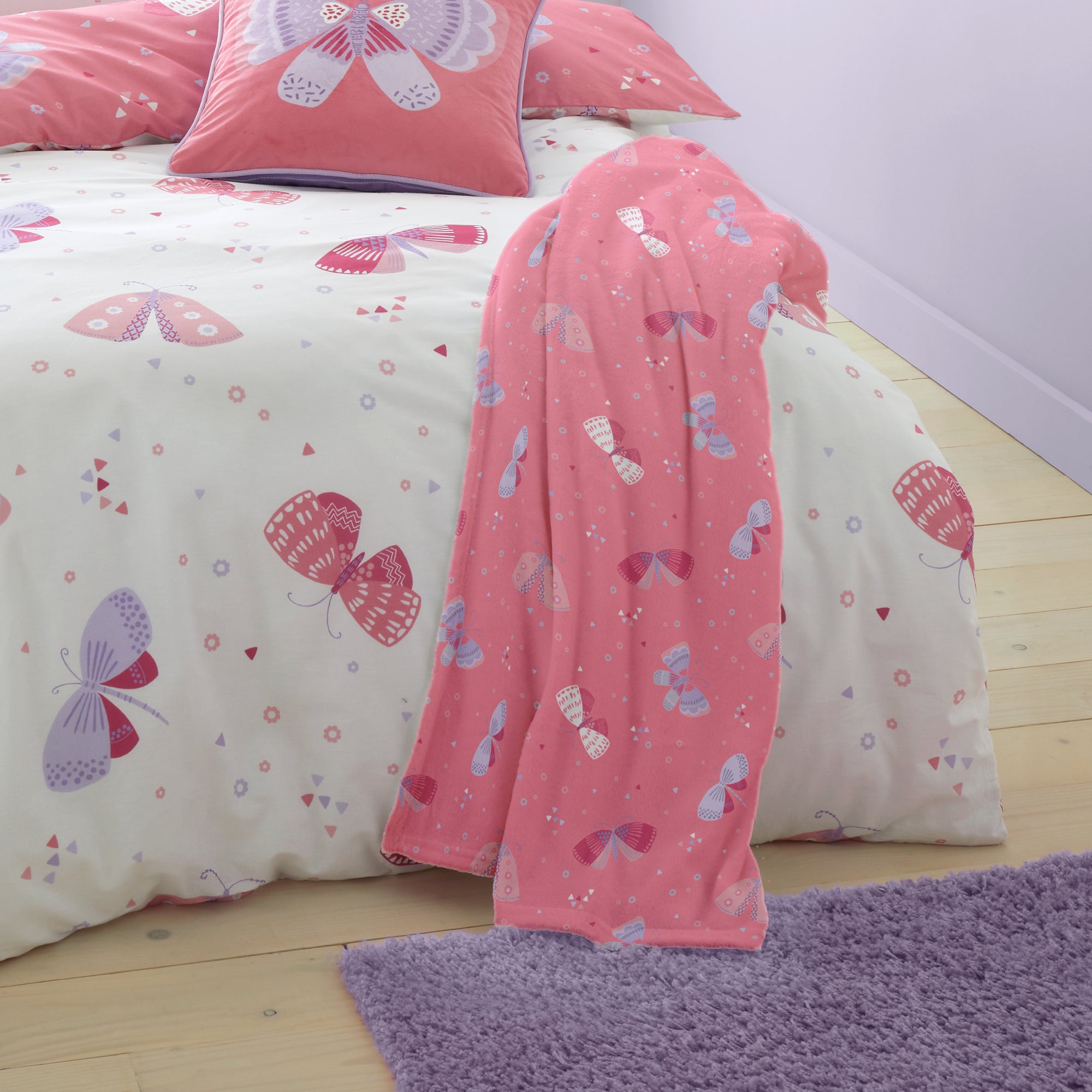 Throw Flutterby Butterfly by Bedlam in Pink
