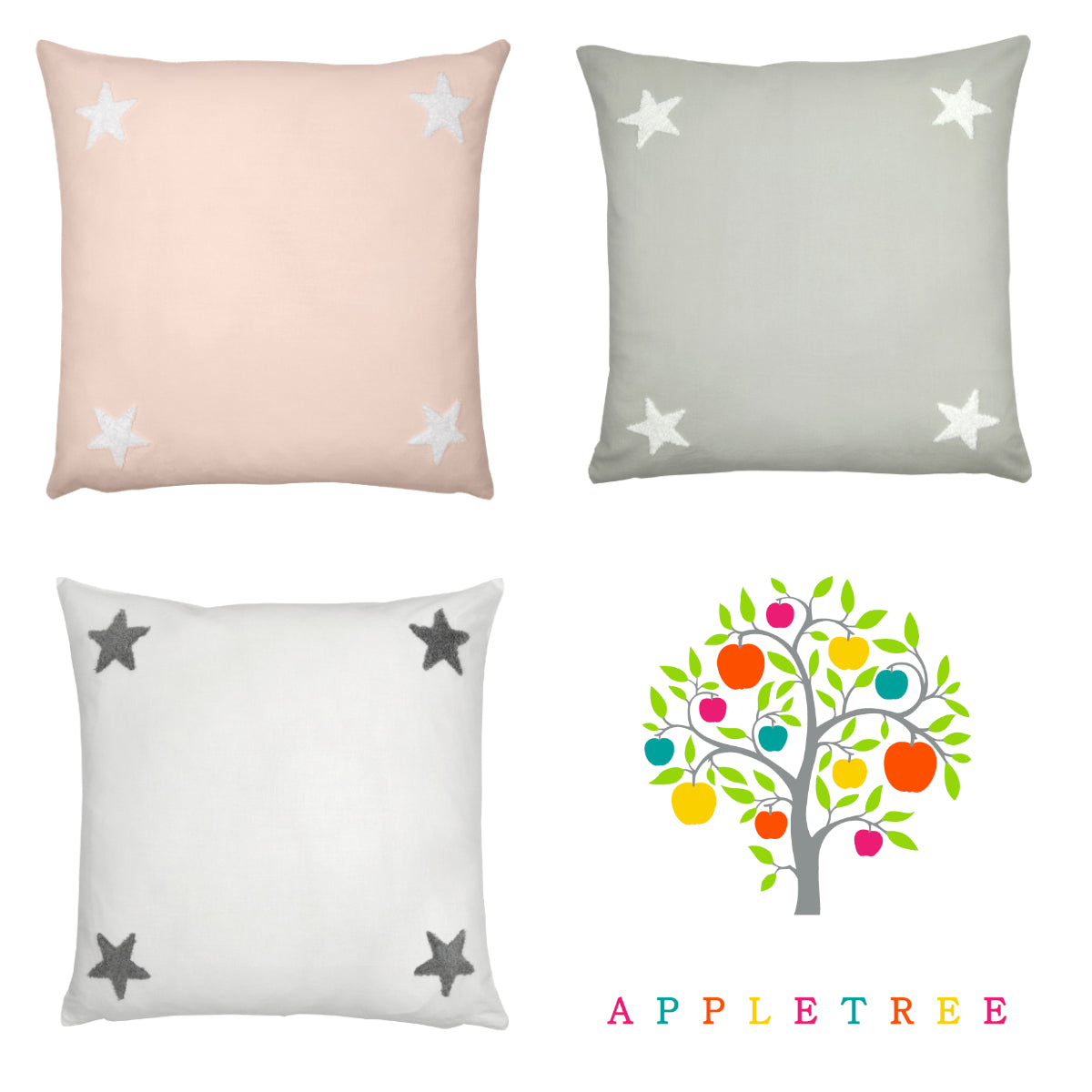 Tufted Star - Embroidered Filled Cushion  - by Appletree Kids