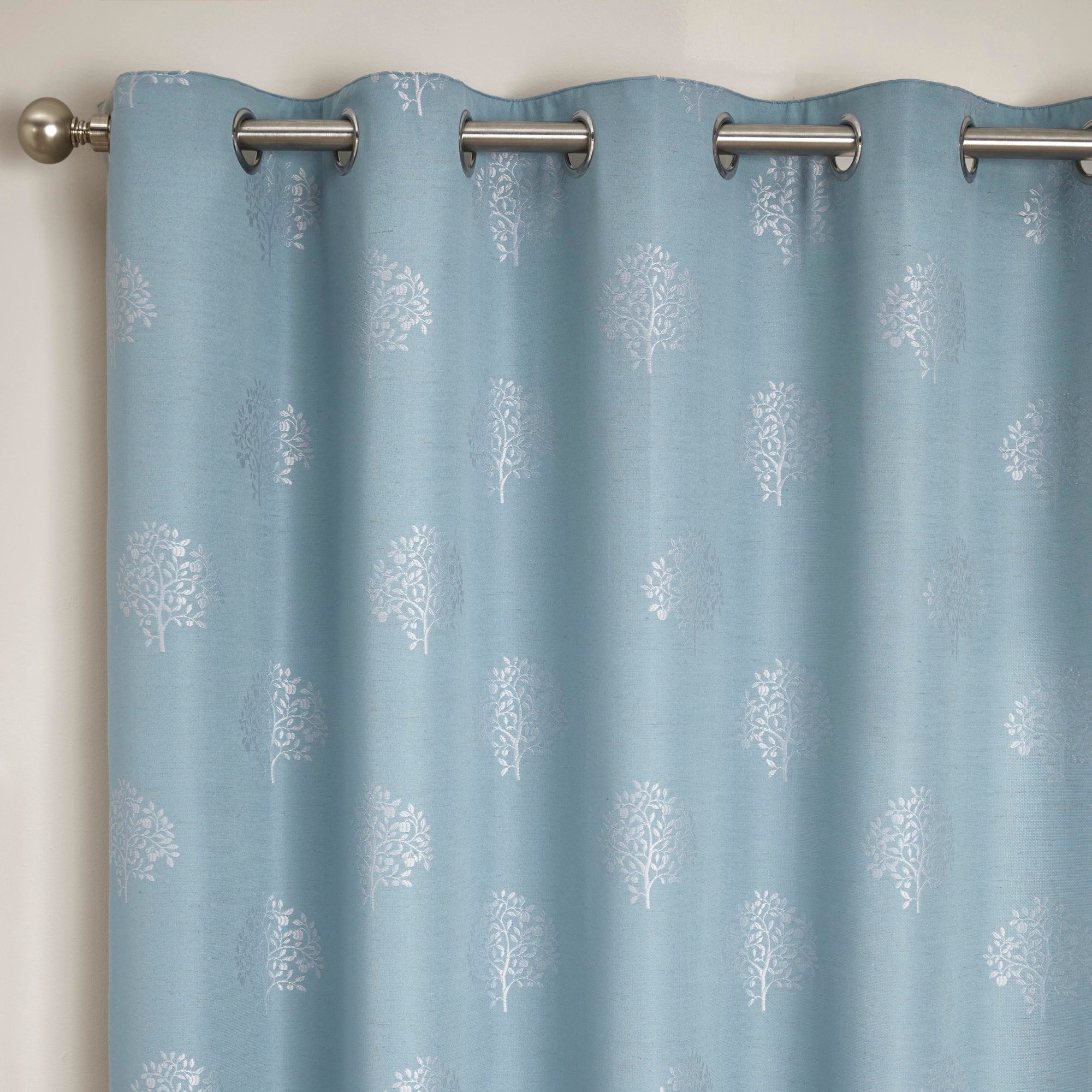 Pair of Eyelet Curtains Harvest by Appletree Loft in Duck Egg