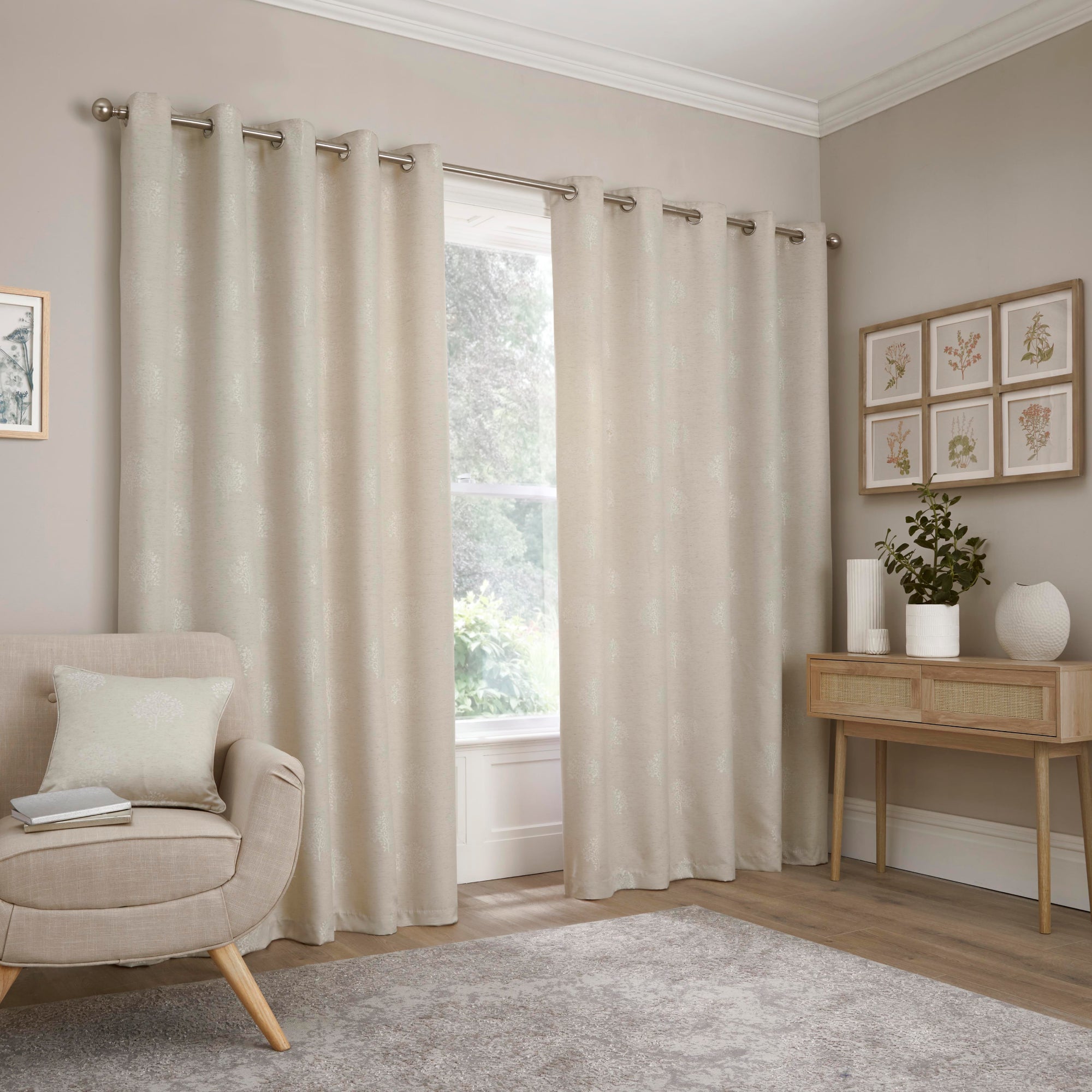Pair of Eyelet Curtains Harvest by Appletree Loft in Natural