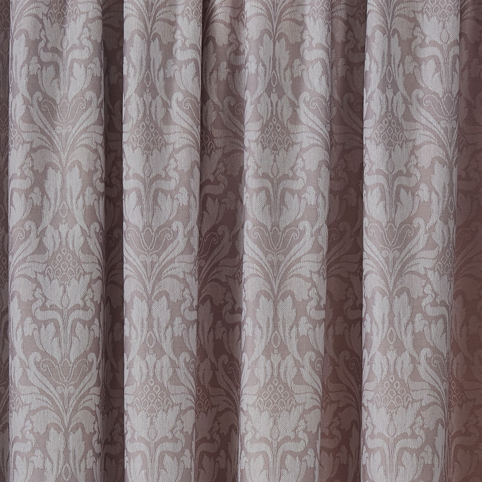Pair of Pencil Pleat Curtains With Tie-Backs Hawthorne by Dreams & Drapes Woven in Lavender