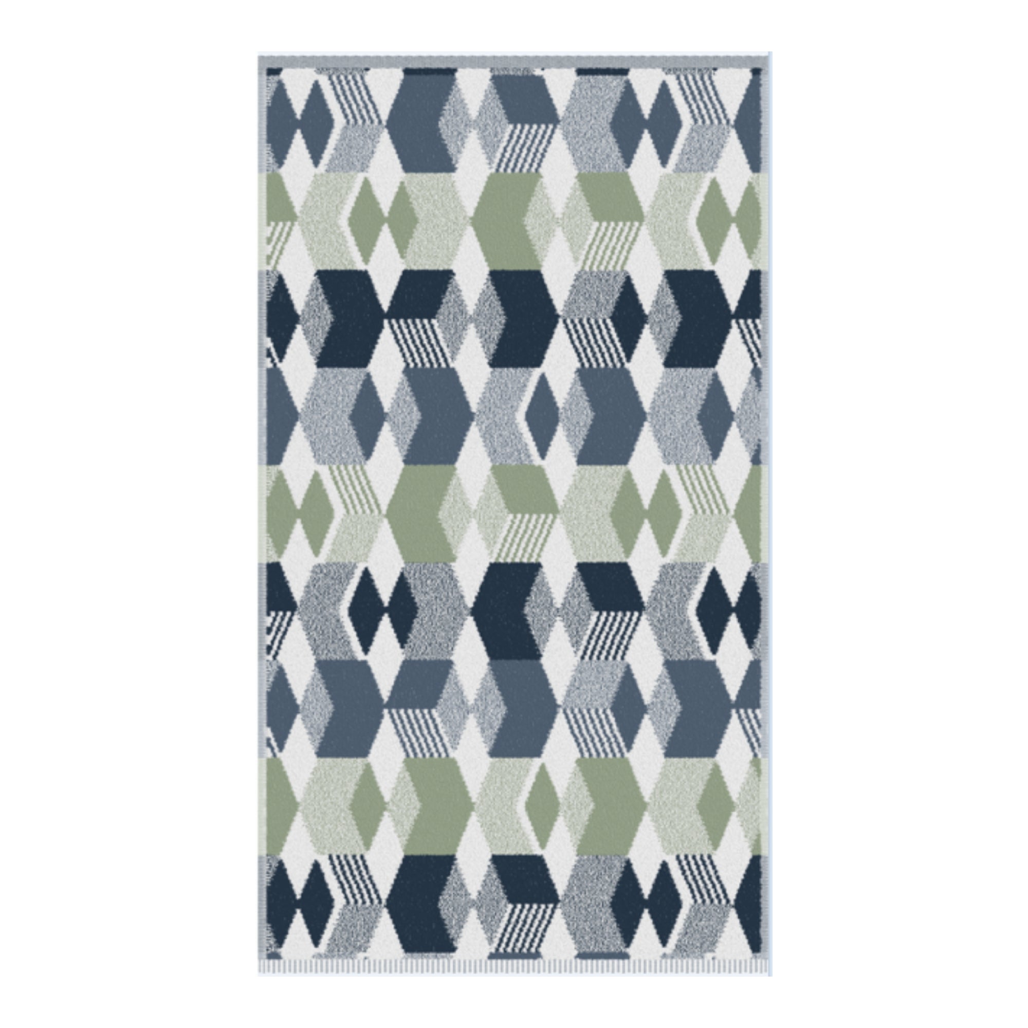 Hexagon Hand and Bath Towels by Fusion Bathroom in Navy