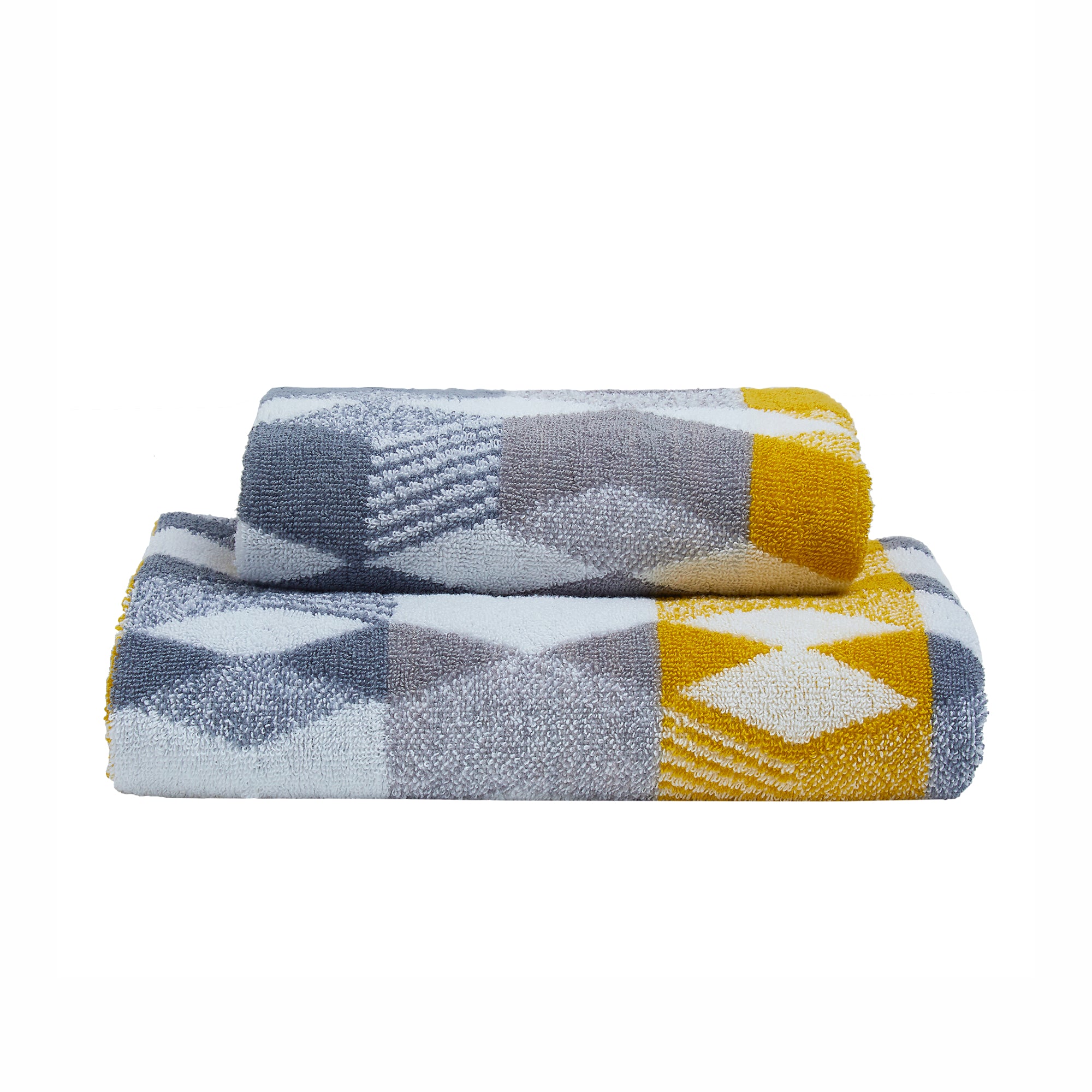 Hexagon Hand and Bath Towels by Fusion Bathroom in Grey