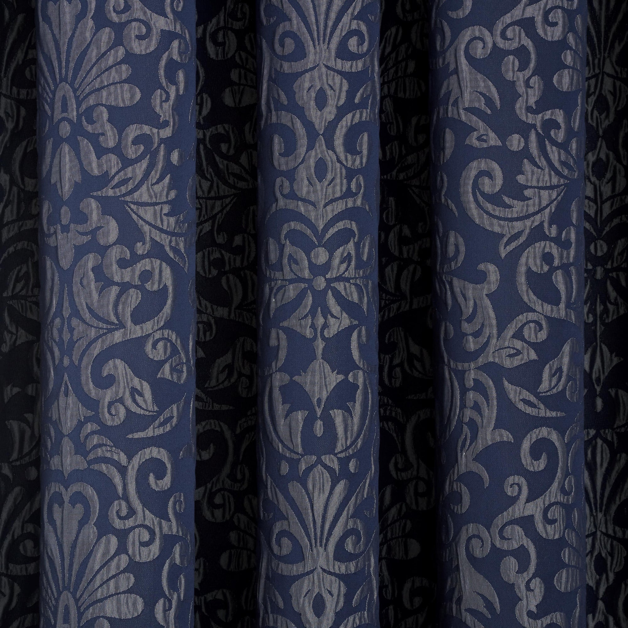 Pair of Pencil Pleat Curtains Lamina by Curtina in Navy